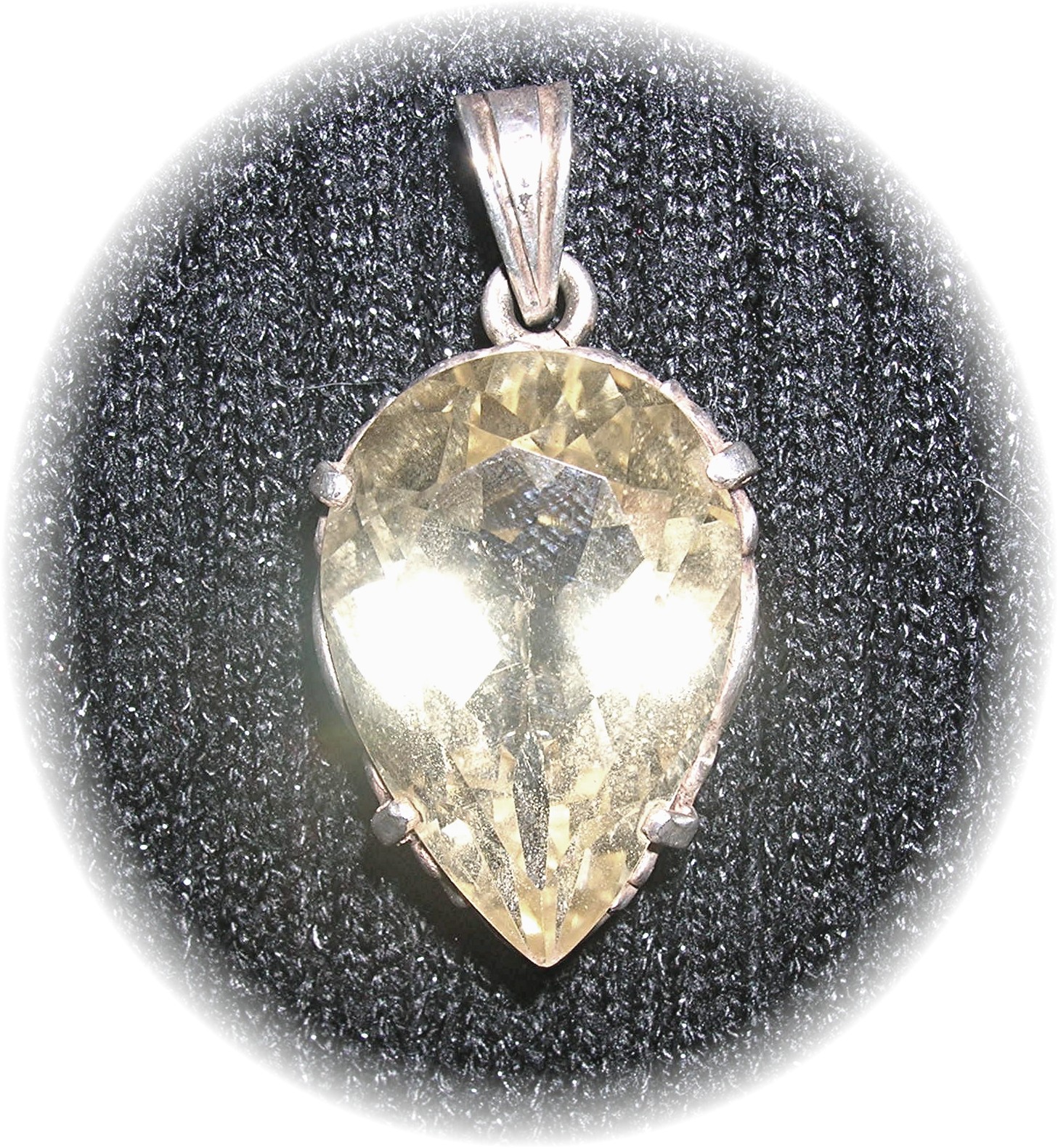 Sterling Silver Pear Shaped Lemon Citrine Pendant