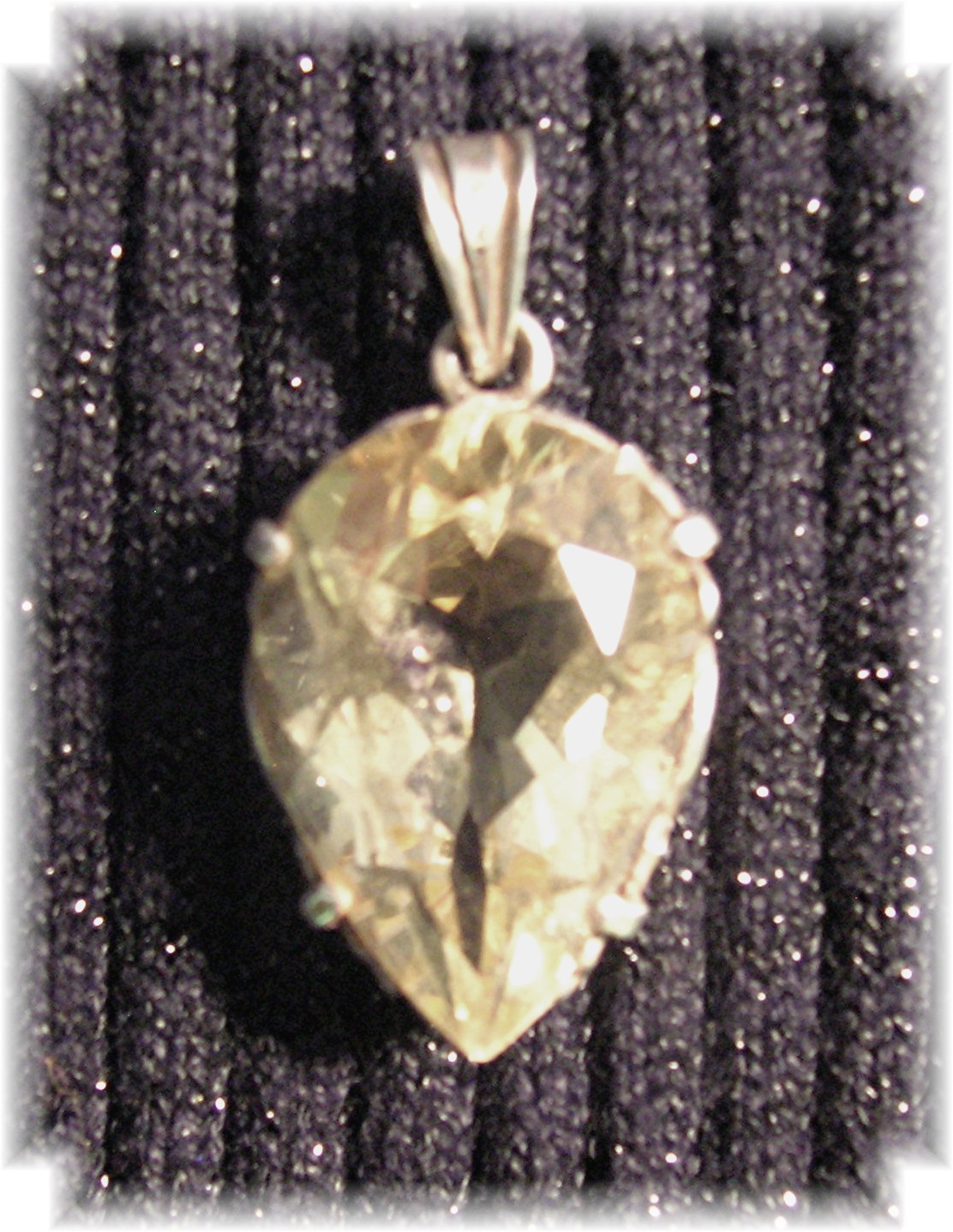 Sterling Silver Pear Shaped Lemon Citrine Pendant