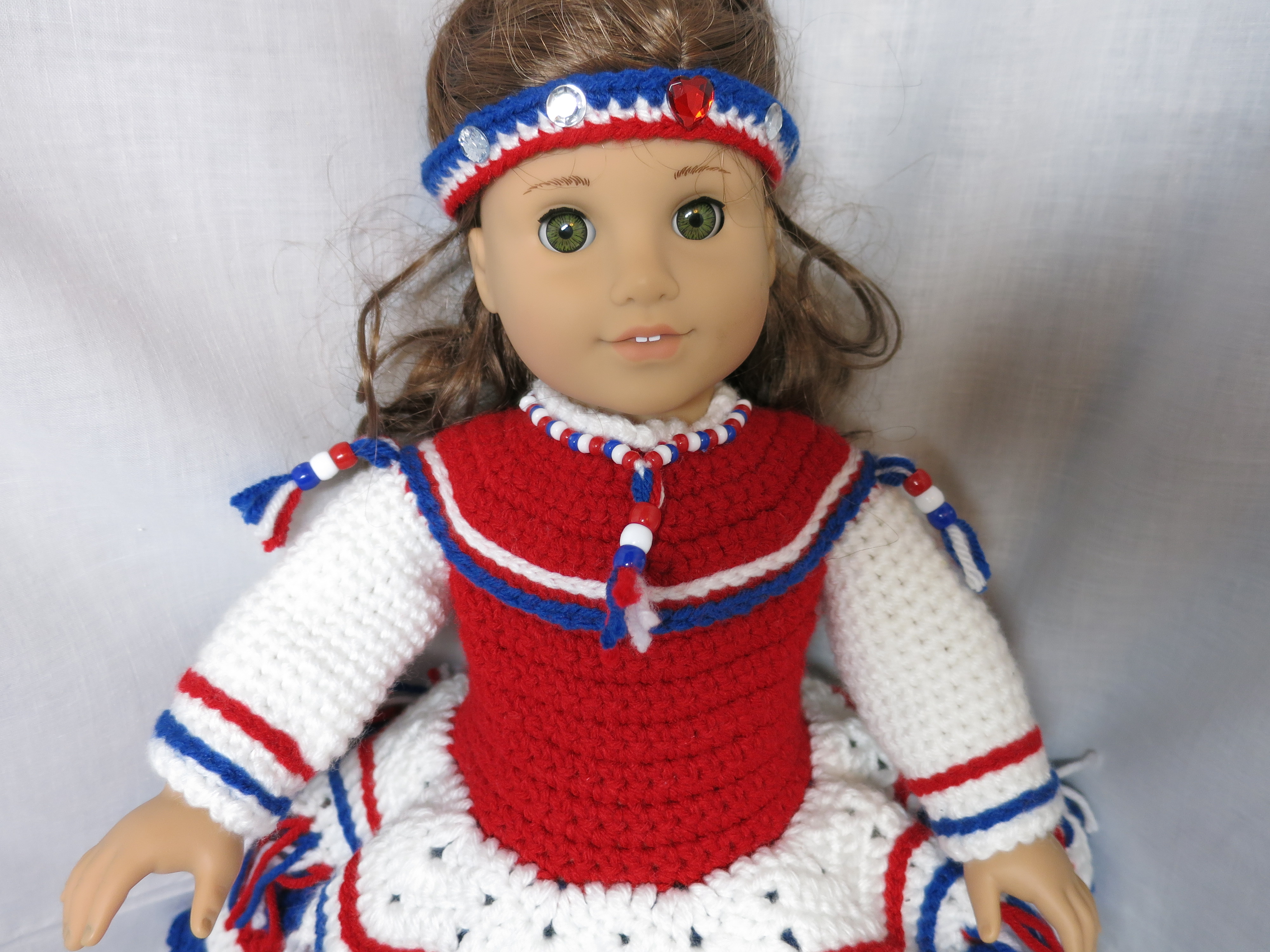 Patriotic Dress Shoes Headband fits 18 inch doll American Doll