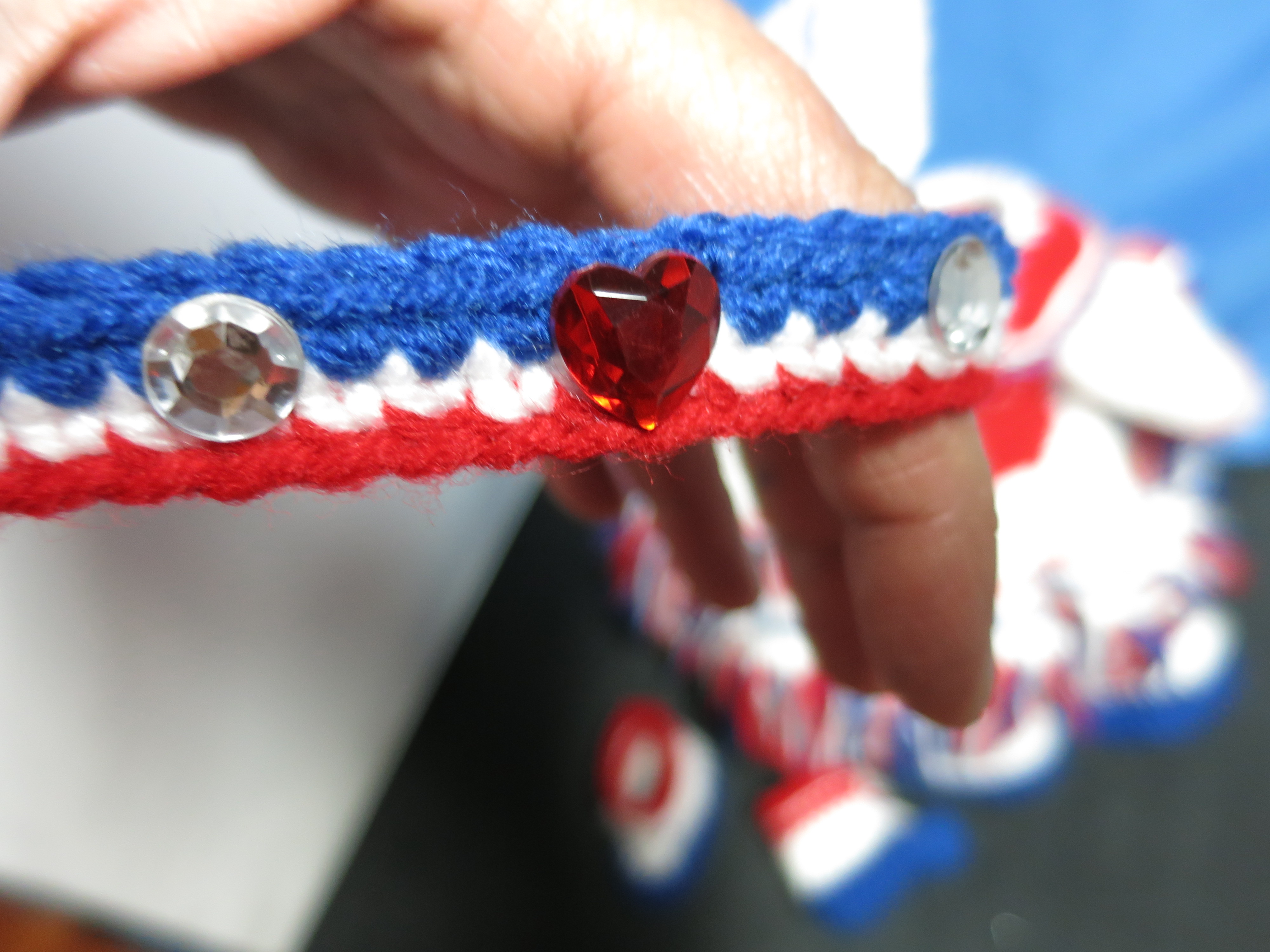Patriotic Dress Shoes Headband fits 18 inch doll American Doll