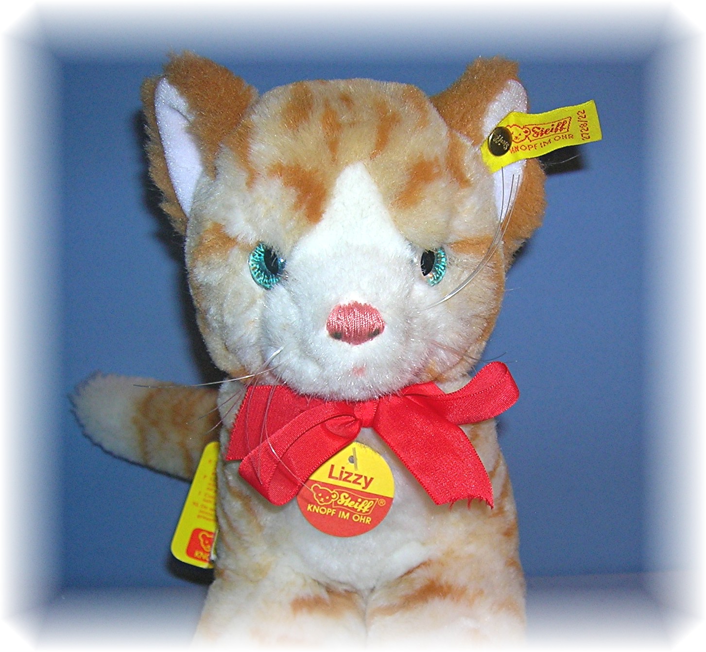 Orange and White STEIFF 'Lizzy' Cat Toy