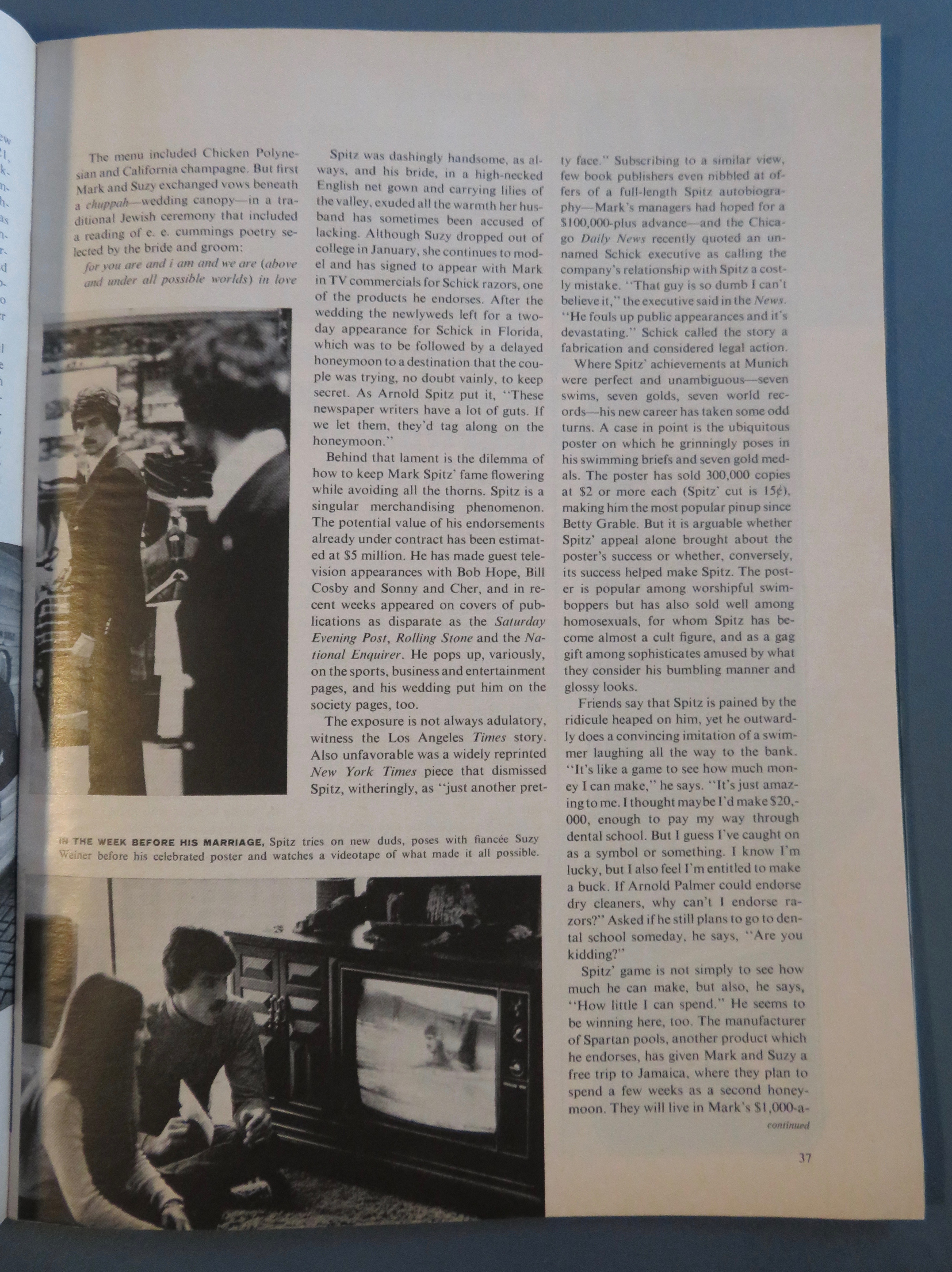 Sports Illustrated Magazine-May 14, 1973-Mark & Suzy