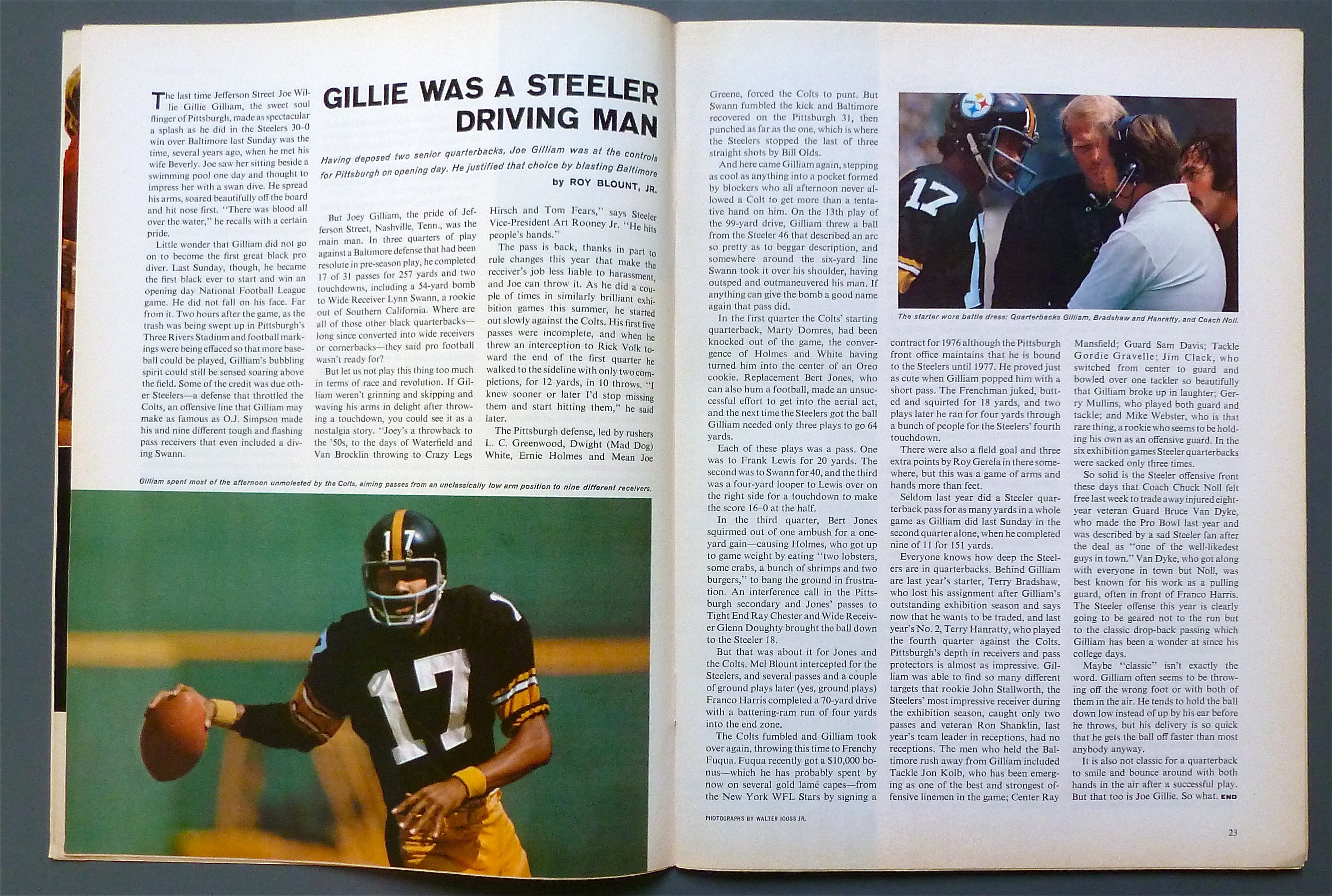 Sports Illustrated September 23, 1974  Joe Gilliam