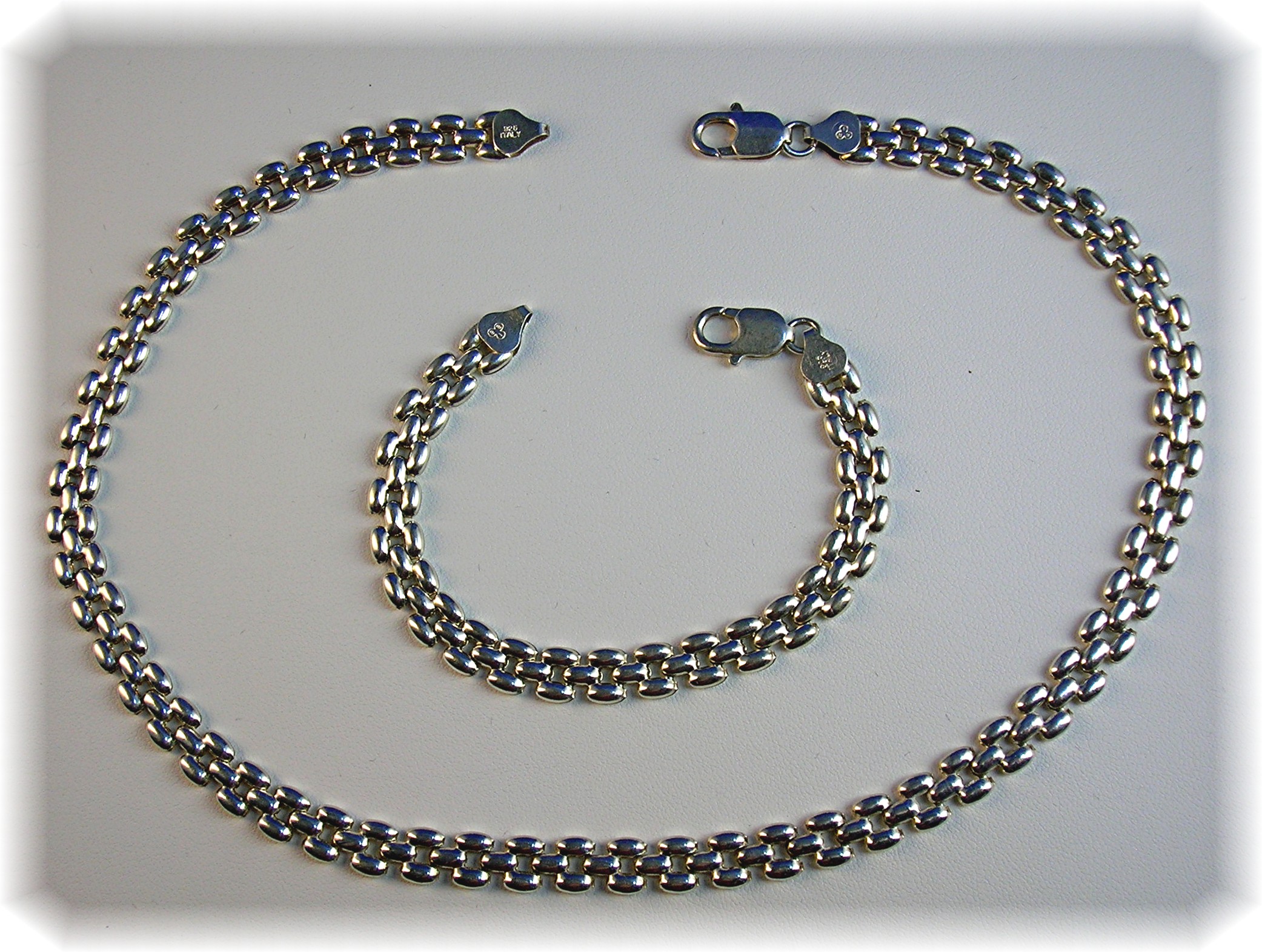 Necklace and Bracelet  Sterling Silver ITALY