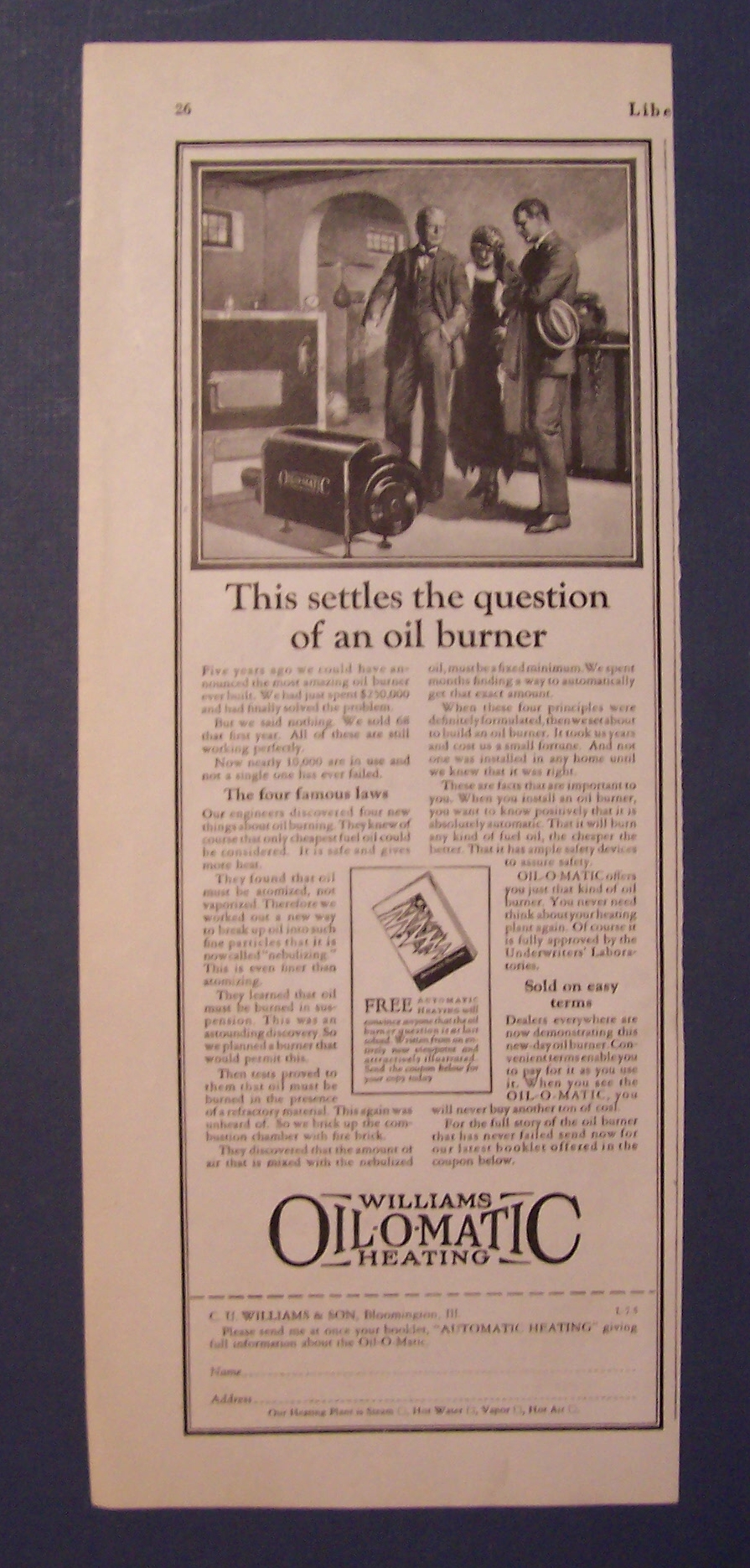 1924  Williams  Oil-O-Matic  Heating