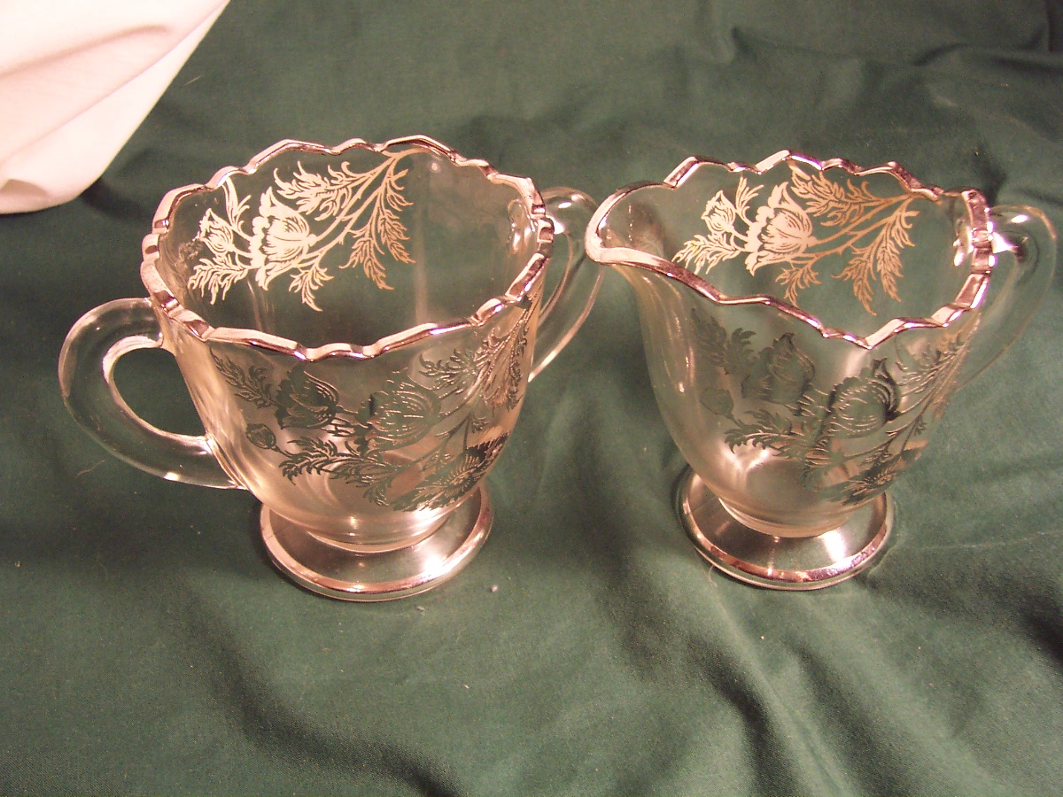 Flanders Sterling Overlay Creamer and Sugar