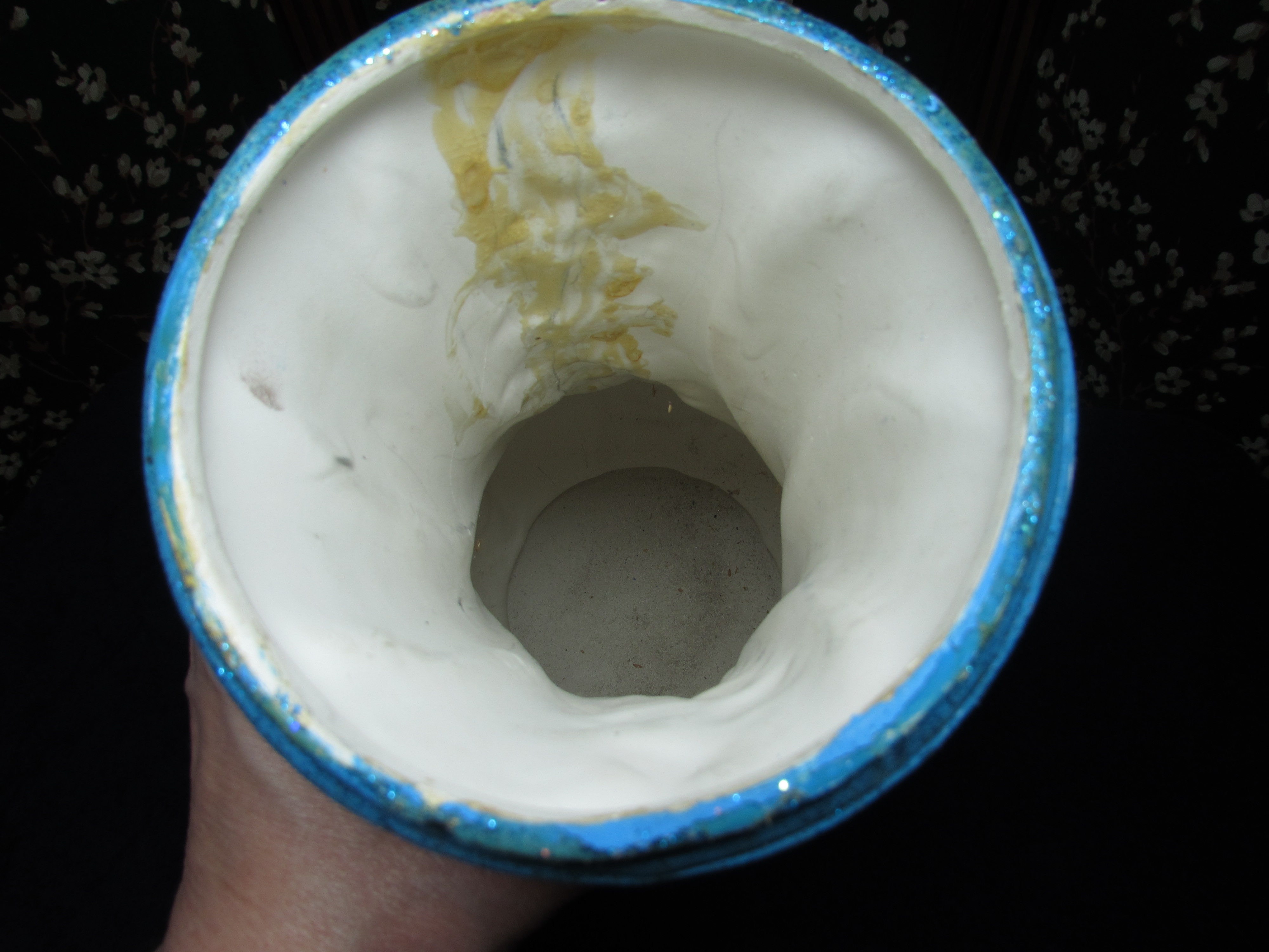 Ceramic Garden Ball and Pedestal circa 1970s