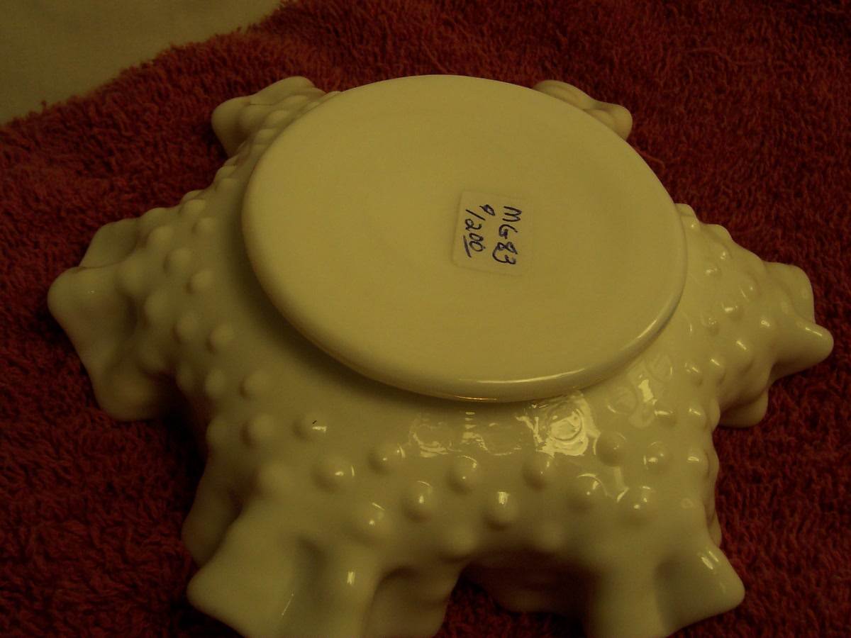 Fenton Hobnail Crimped Ruffled Edge Dish Bowl