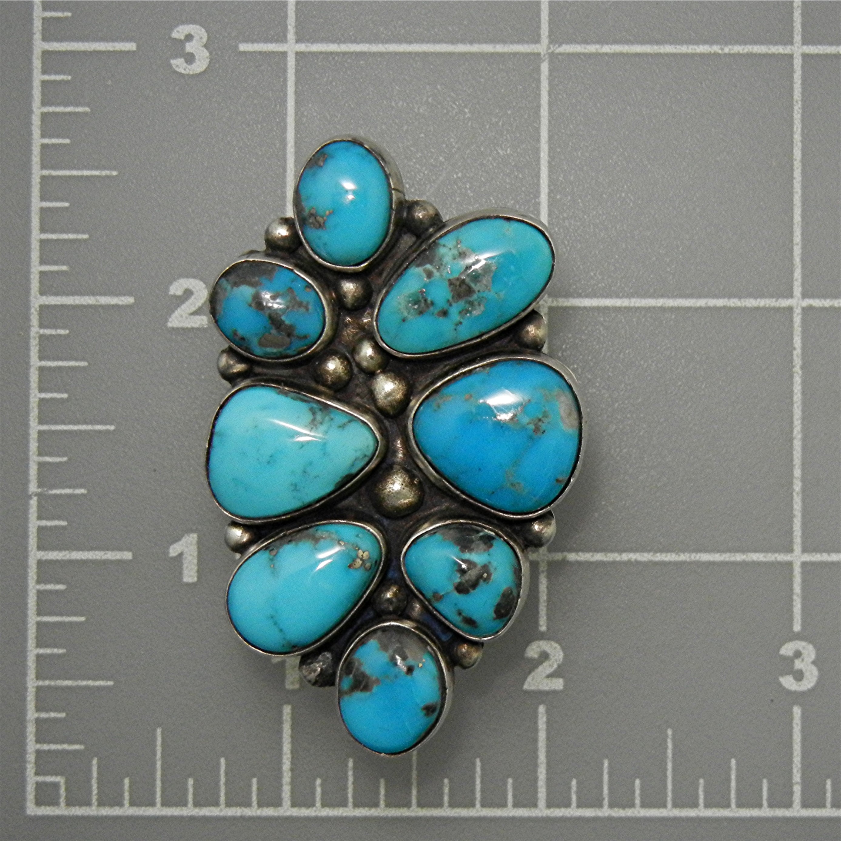 Navajo Sterling Silver Kingman Turquoise Ring Bea Tom
