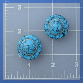 Silver Turquoise Clip Earrings