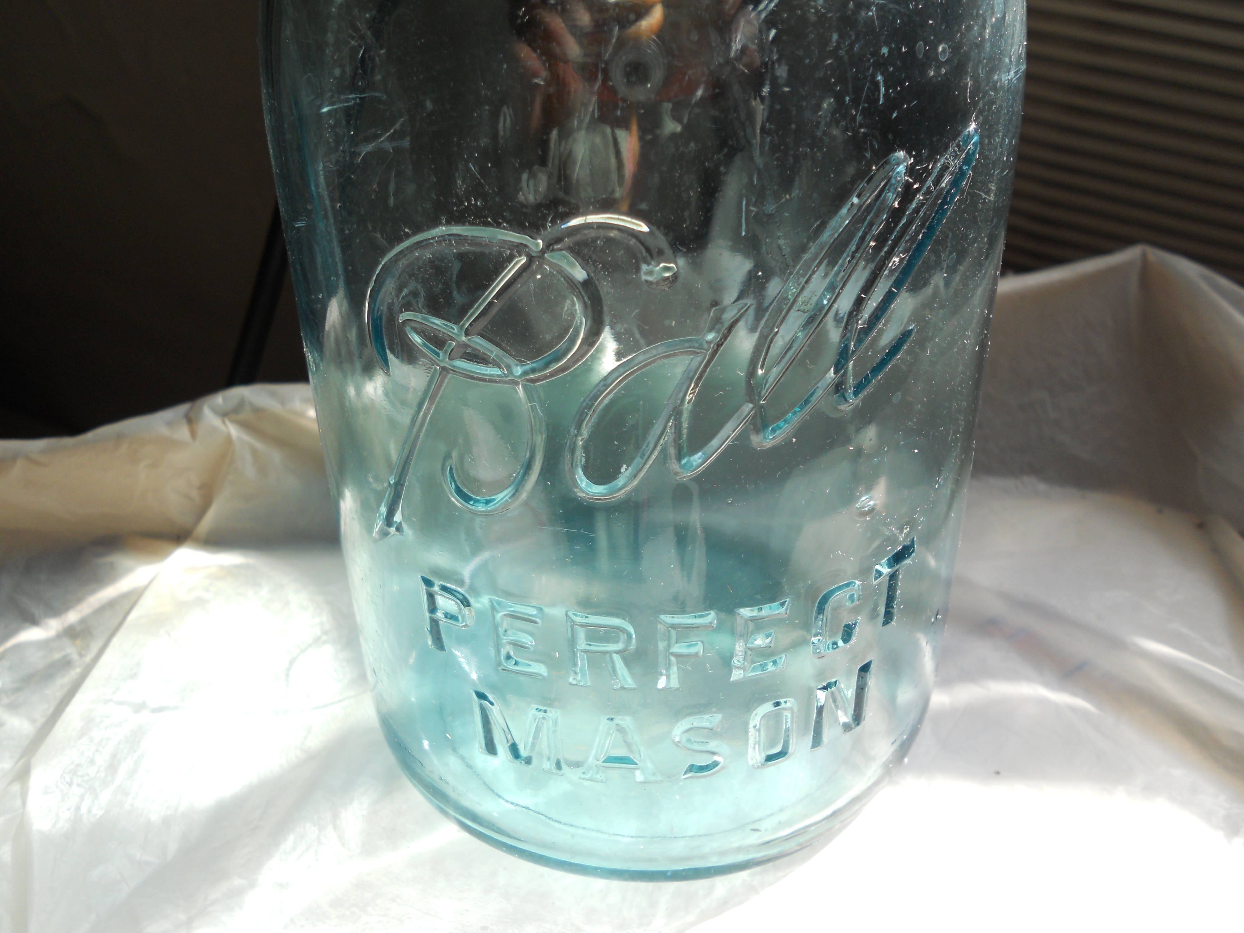 Blue Glass Ball Mason Jar quart