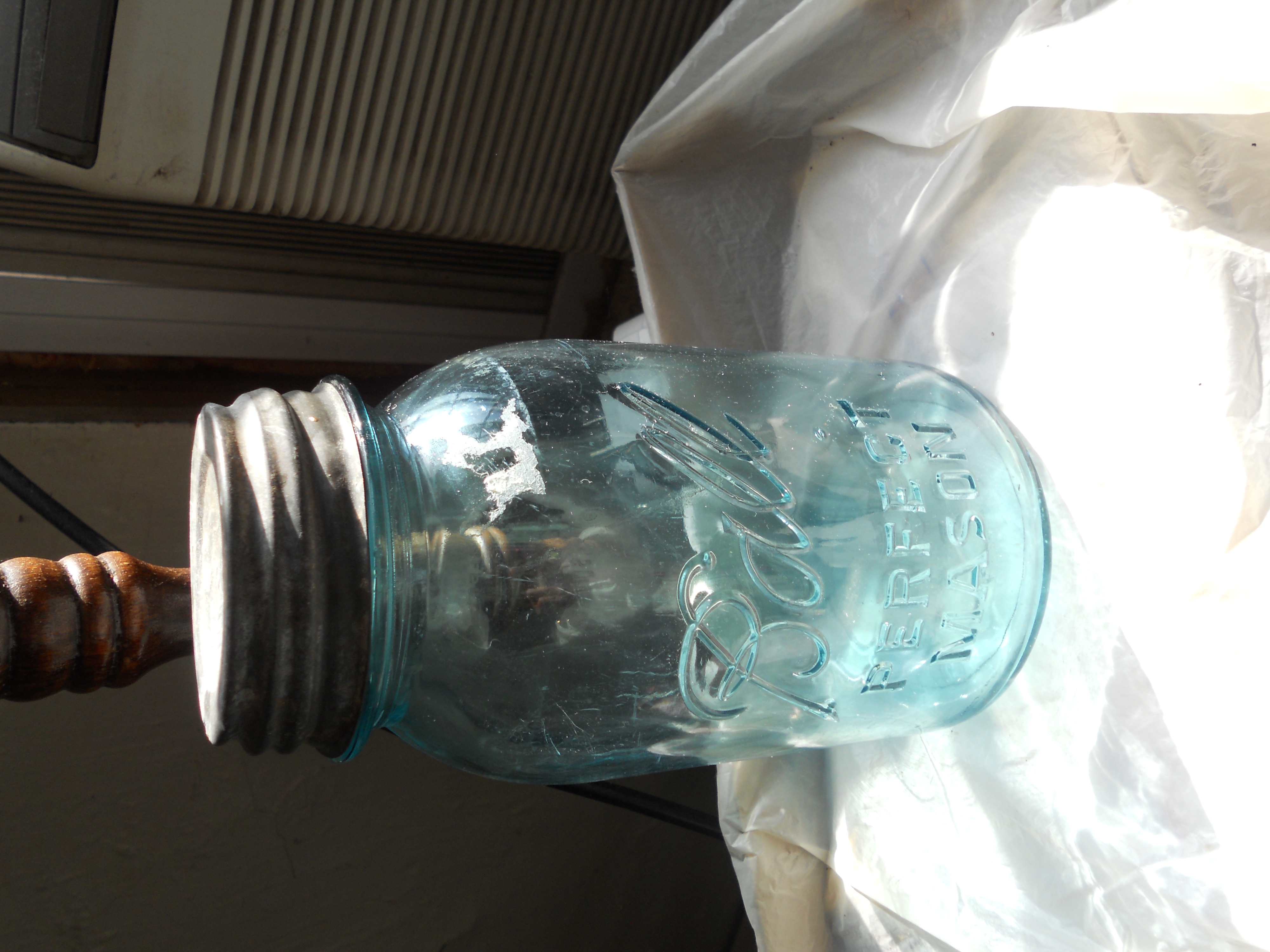Blue Glass Ball Mason Jar quart