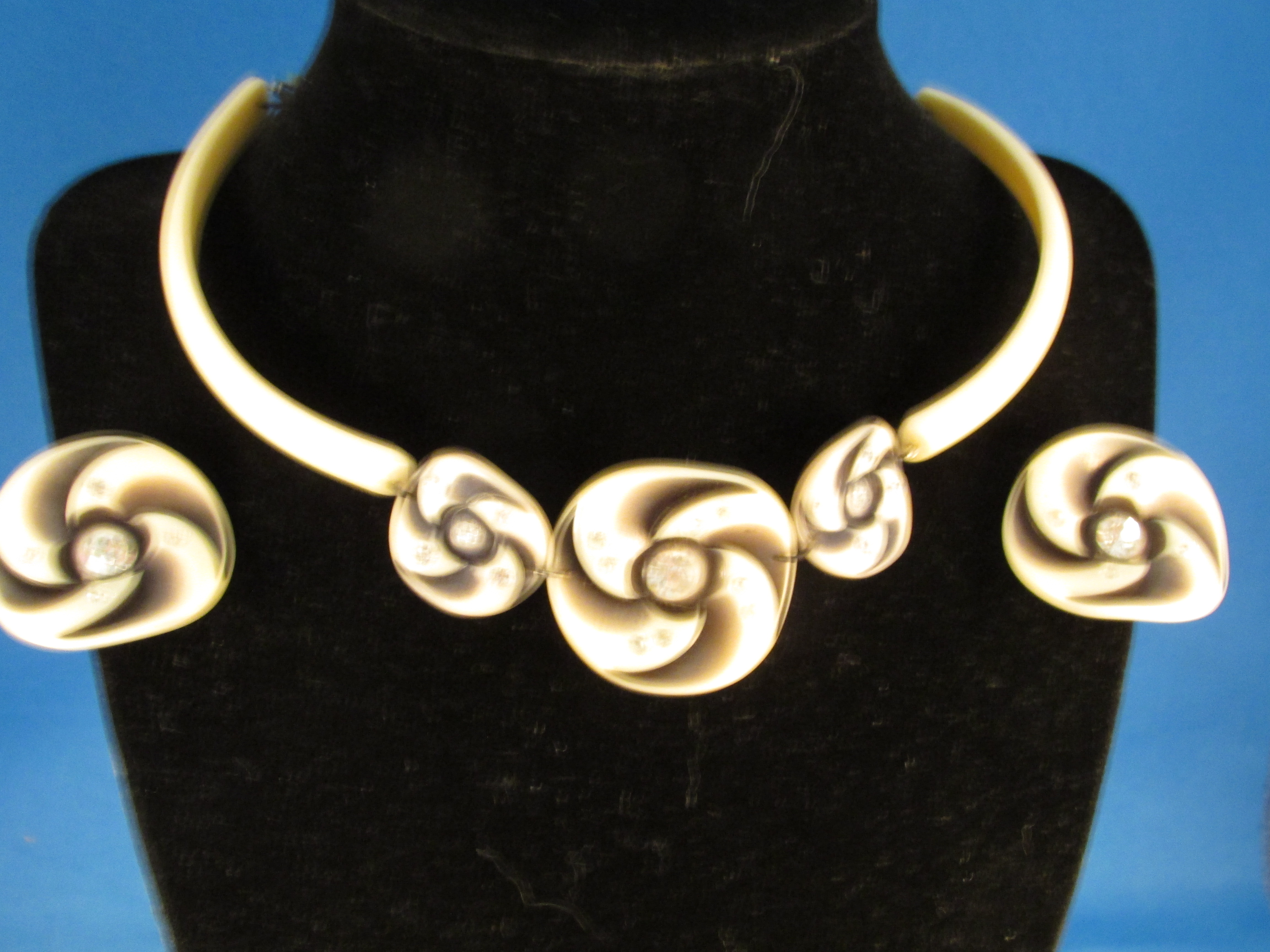 Celluloid Necklace and Earrings