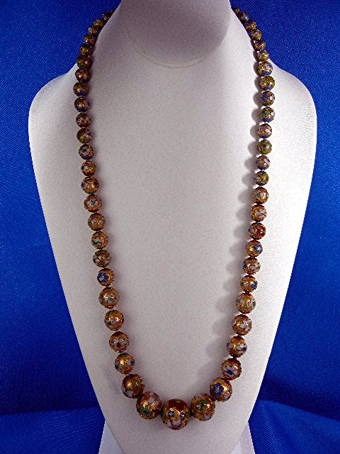 Cloisinee Graduated Pink Green Blue Necklace