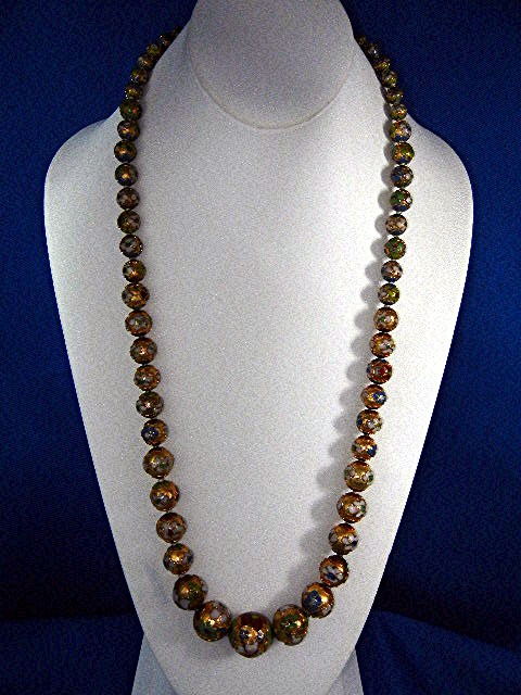 Cloisinee Graduated Pink Green Blue Necklace