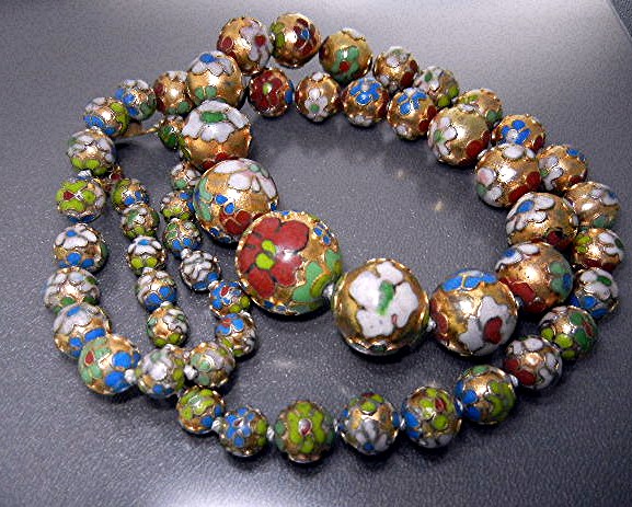 Cloisinee Graduated Pink Green Blue Necklace