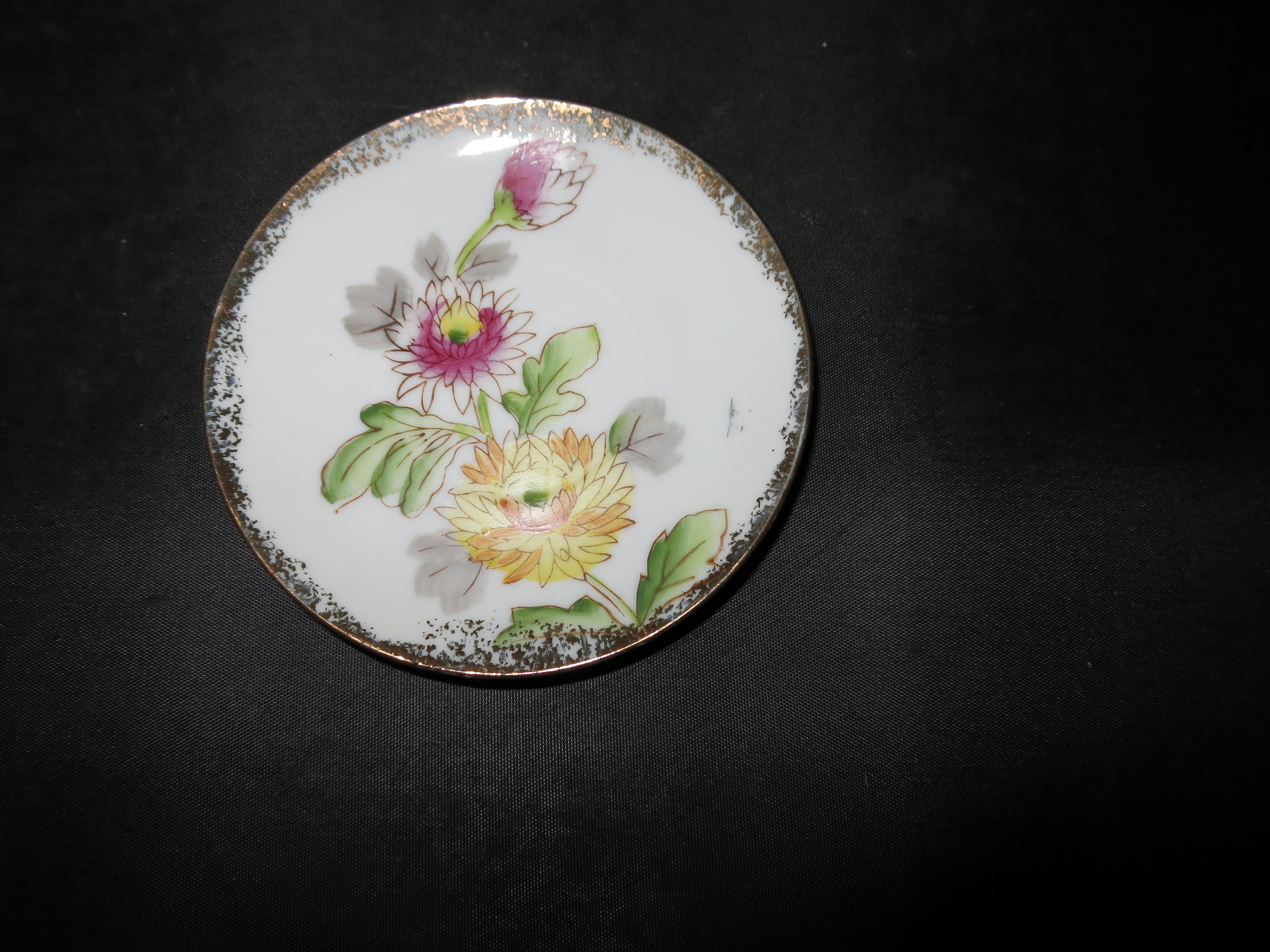 Floral Hand Painted Cup Plate