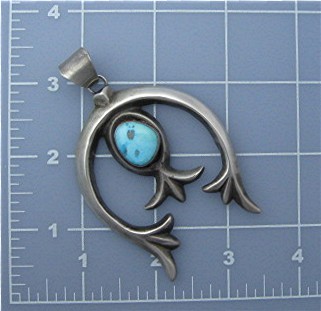 S JACK Sterling Silver Turquoise Native Americn Pendant