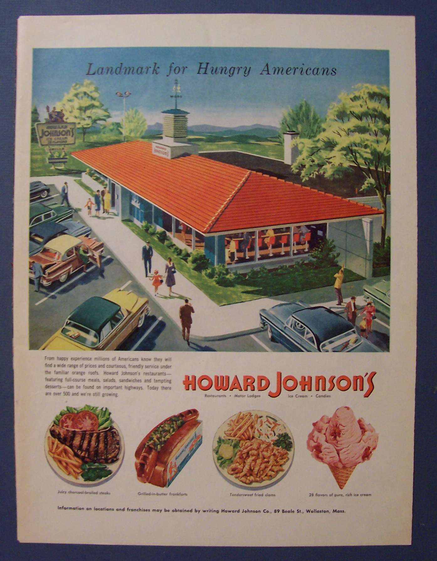 1955 Howard Johnson's Restaurant with Many People