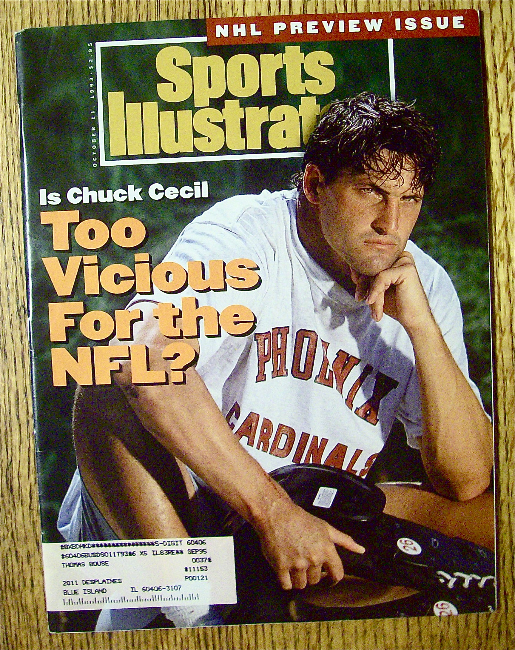 Sport Illustrated Magazine-October 11, 1993-Chuck Cecil