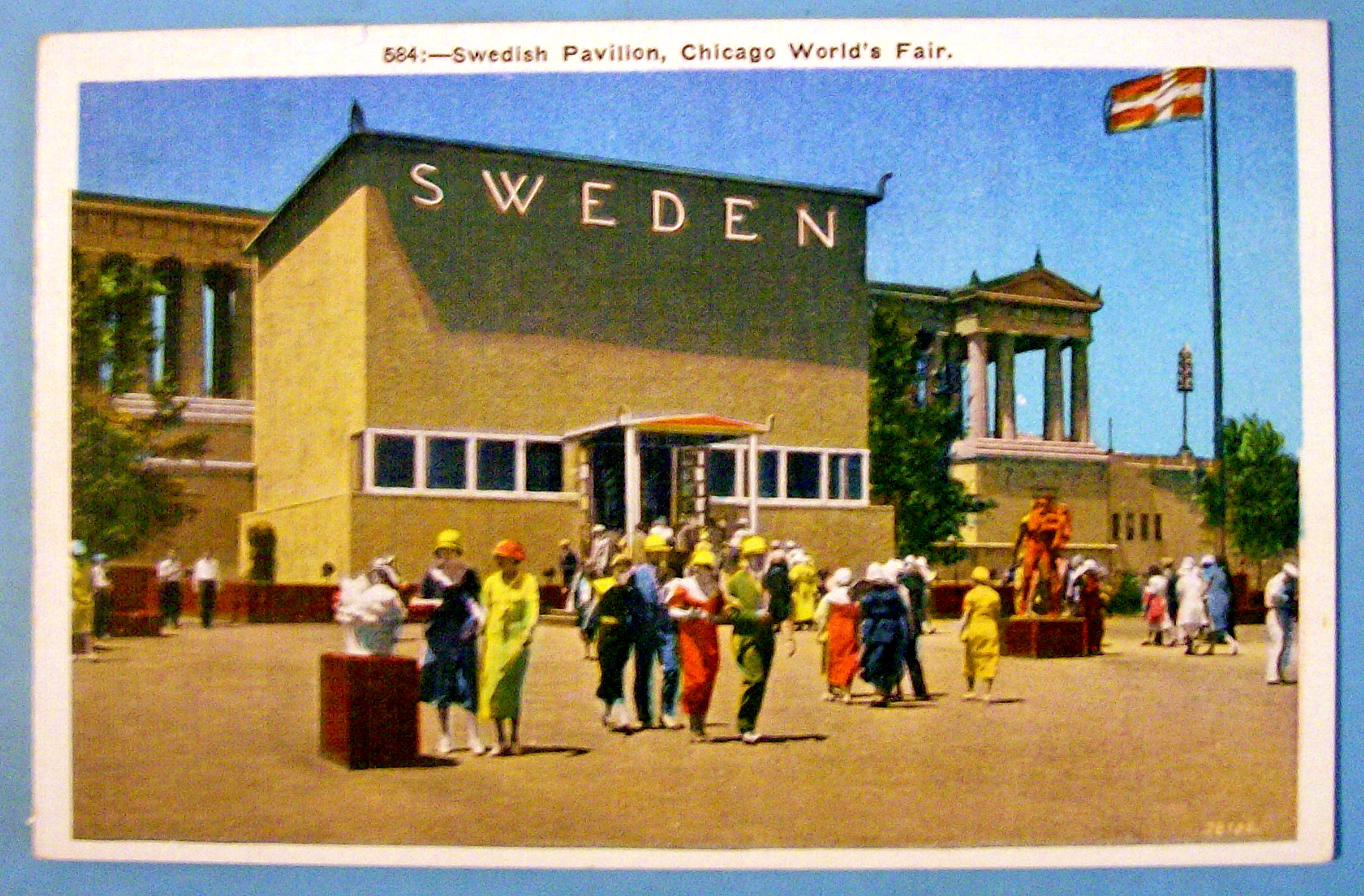 1933 Century of Progress Swedish Pavilion Postcard
