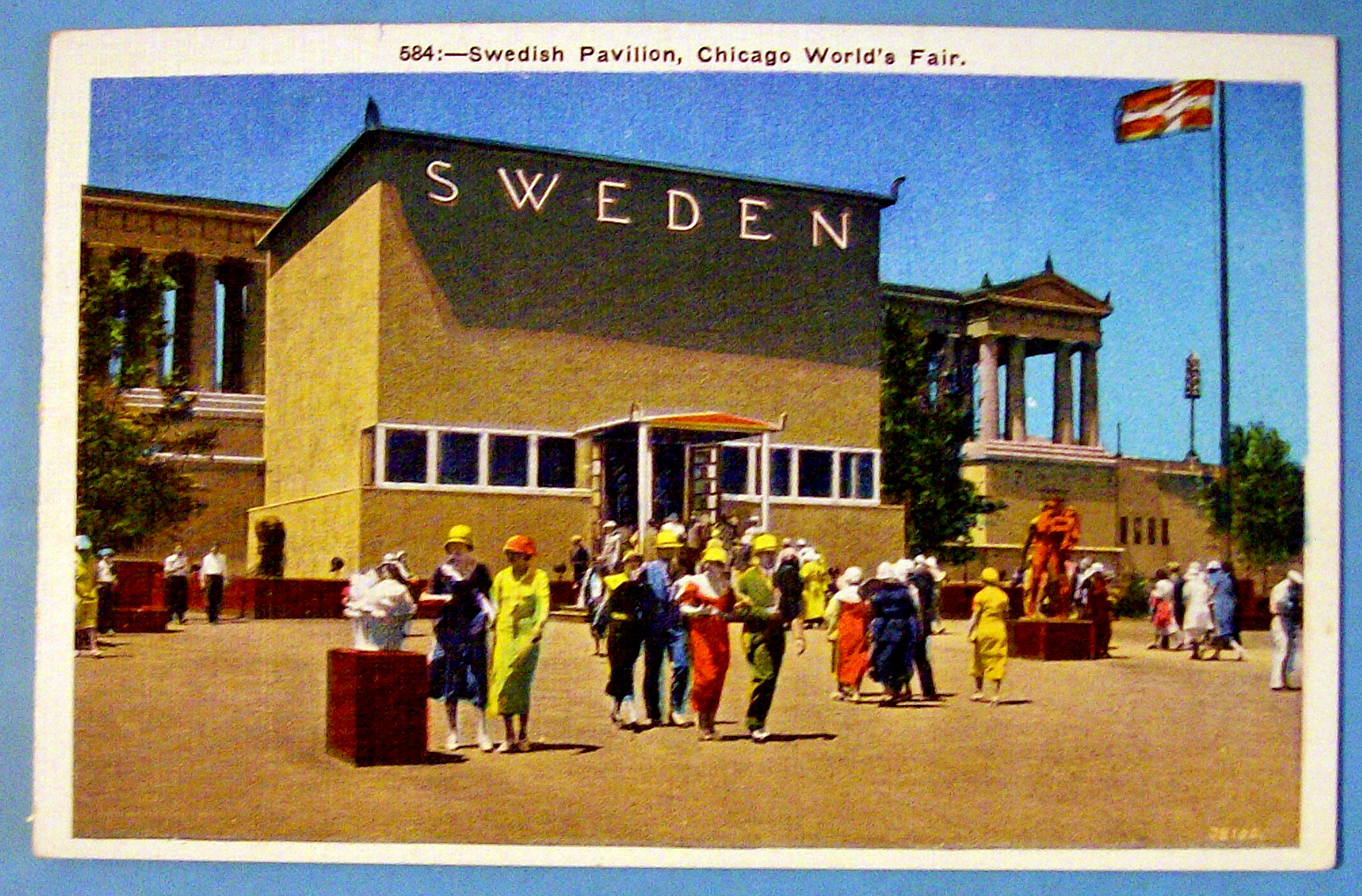 1933 Century of Progress Swedish Pavilion Postcard