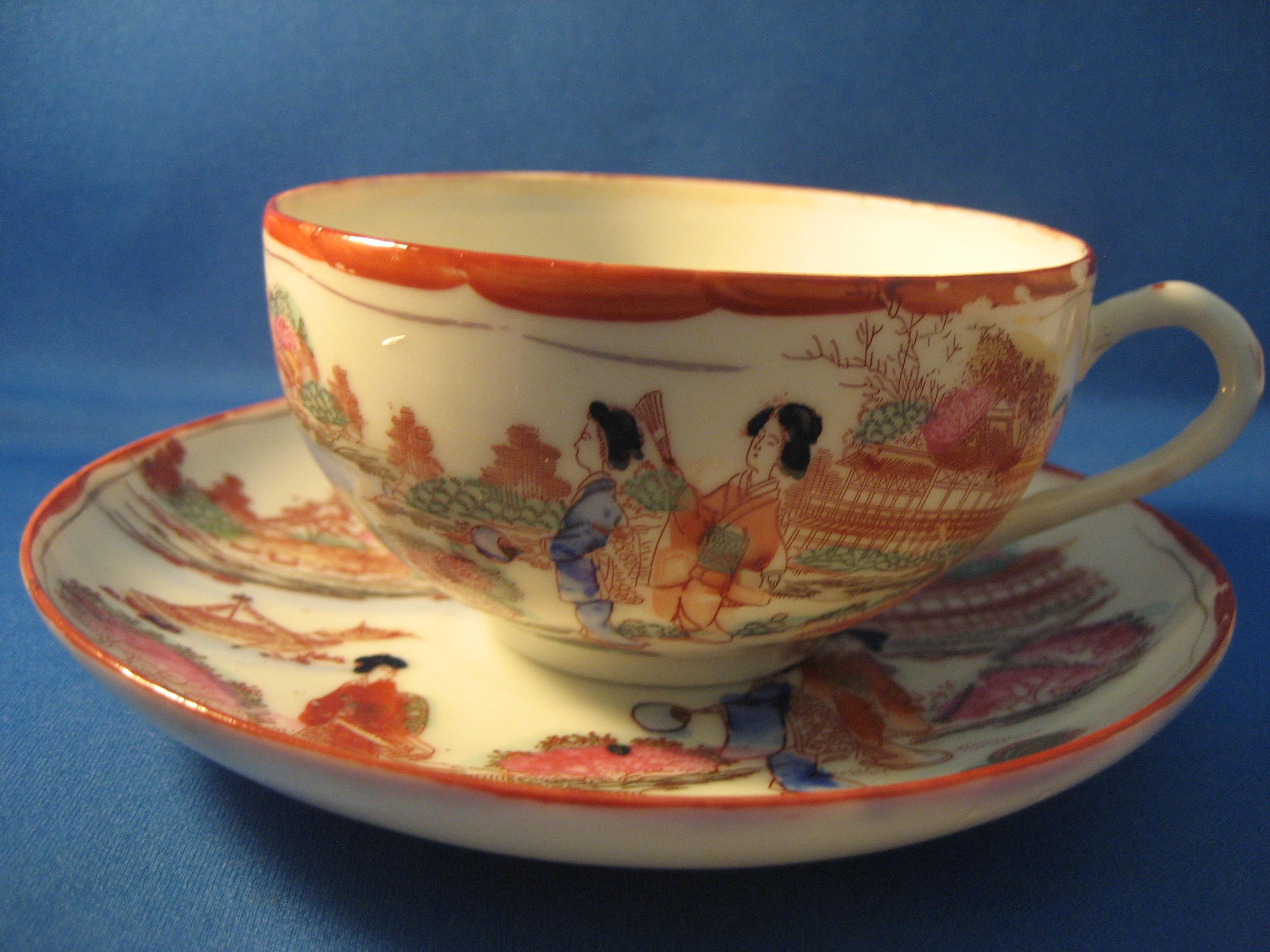 Very Old Geisha Girl Cup and Saucer Set