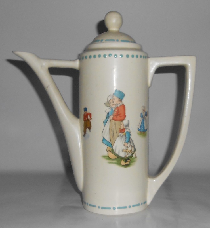 Early Roseville Art Pottery Dutch Cream Ware Deco Coffeepot