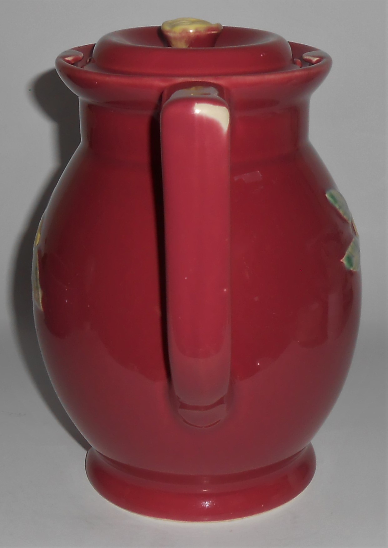 Coors Pottery Rosebud Large Red Covered Pitcher
