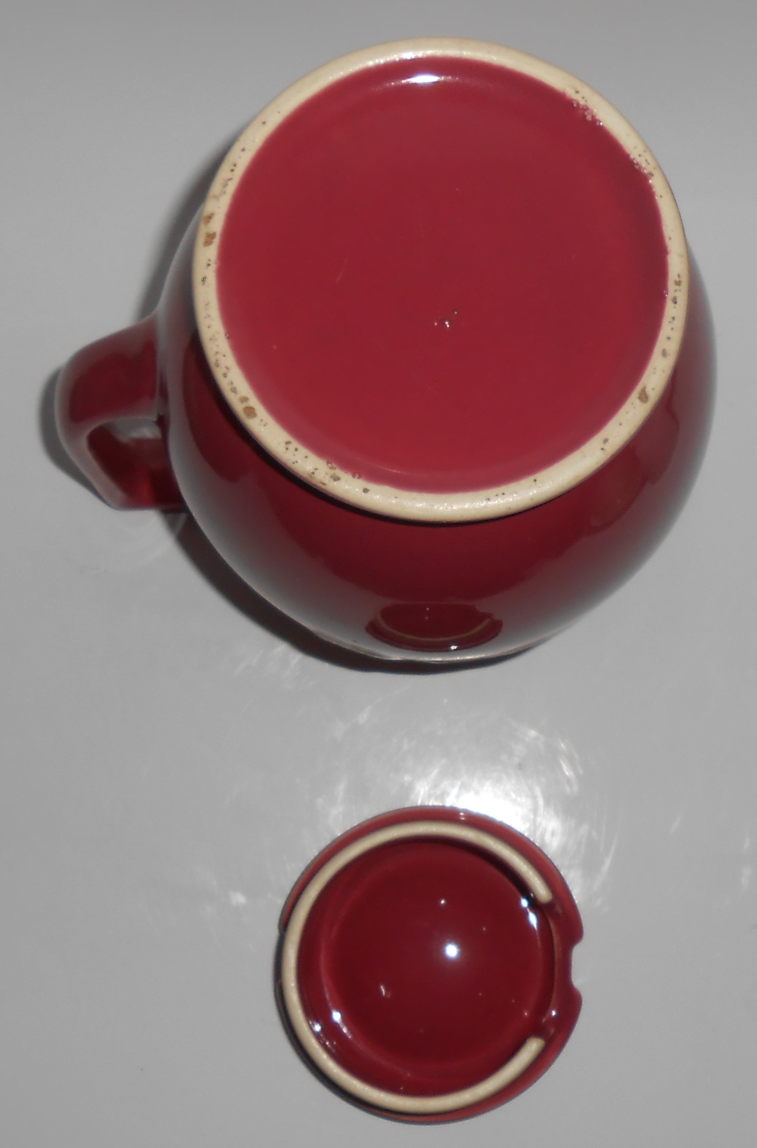 Coors Pottery Rosebud Large Red Covered Pitcher