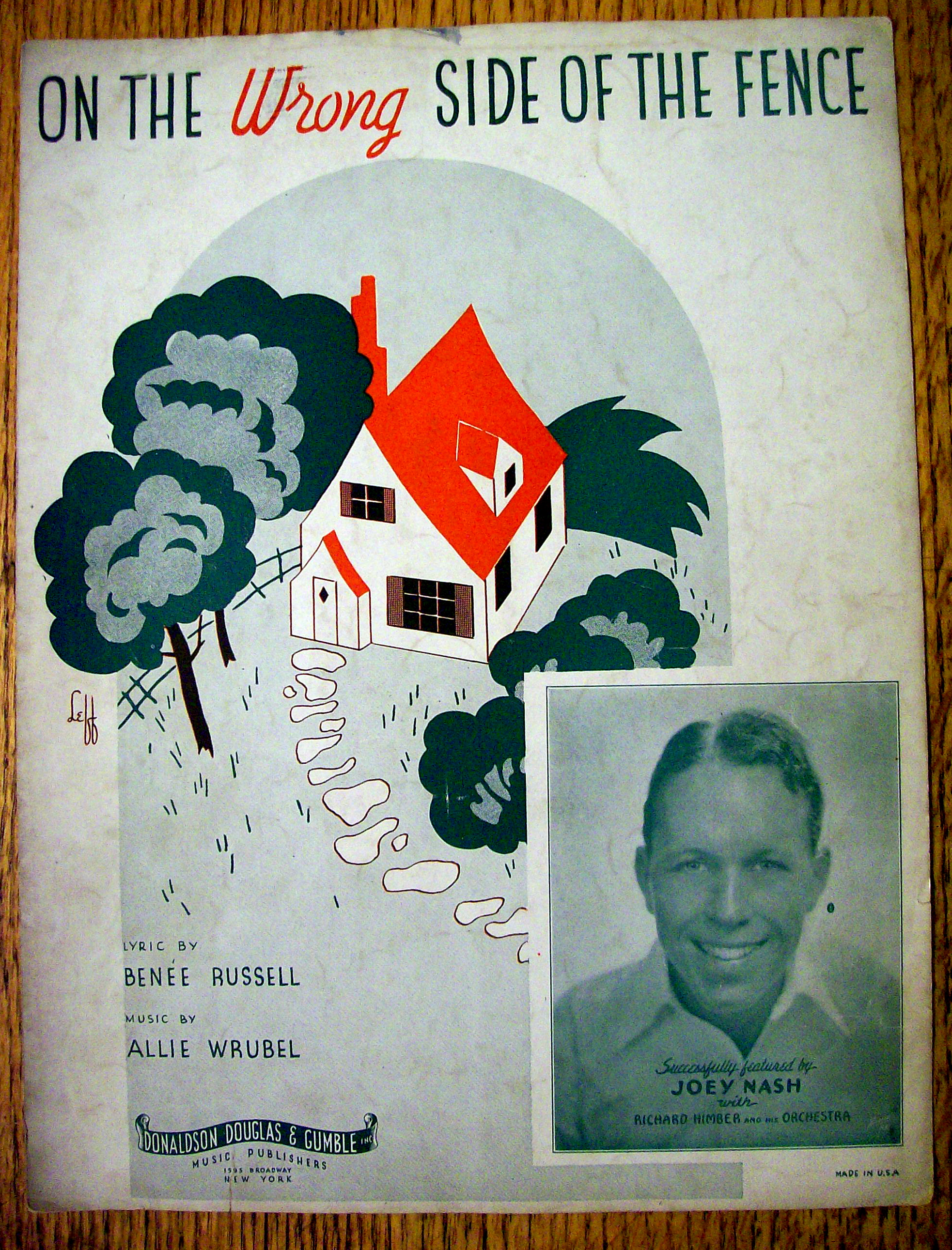 Sheet Music For 1934 On The Wrong Side Of The Fence