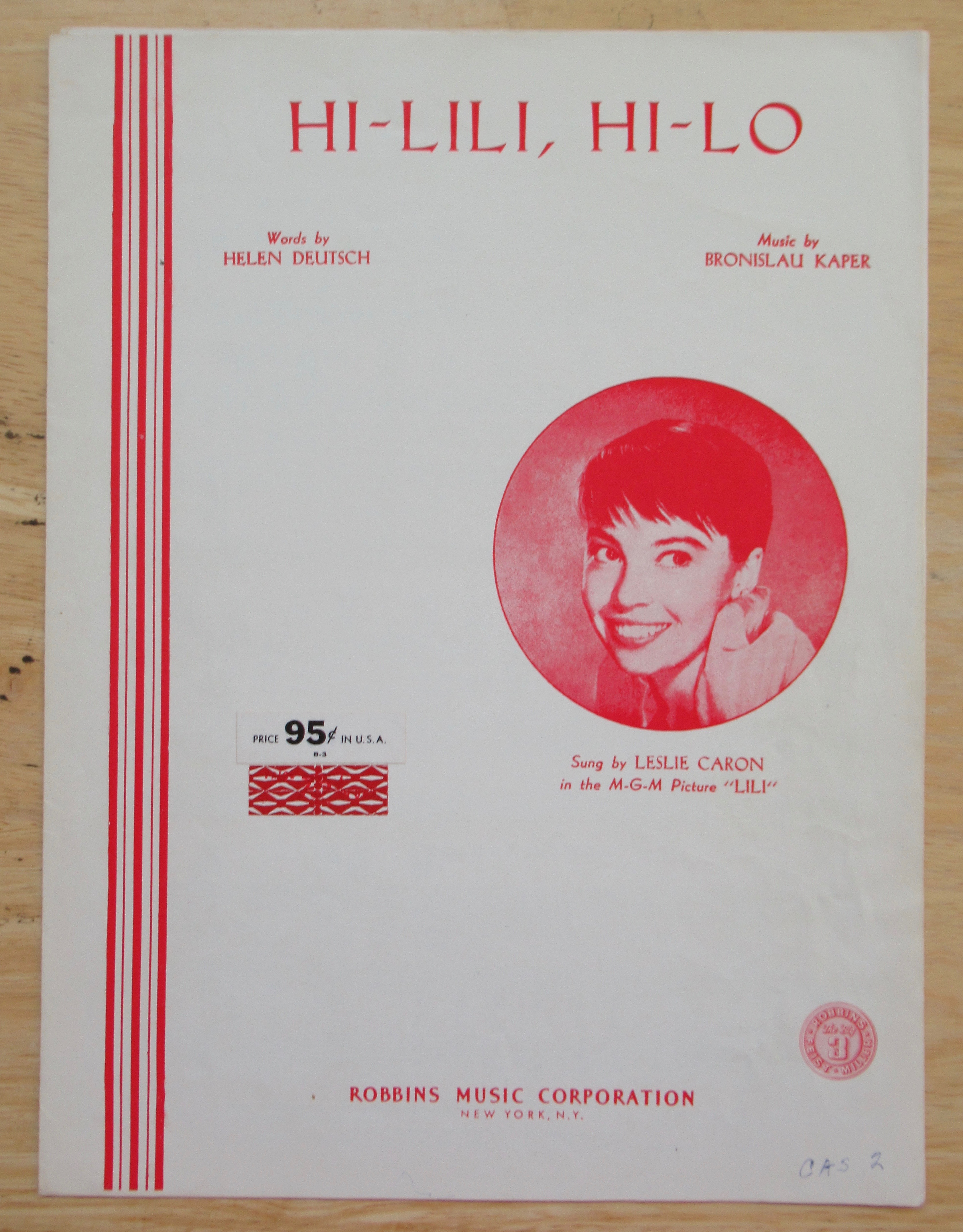 1952 Hi-Lili, Hi-Lo Sheet Music