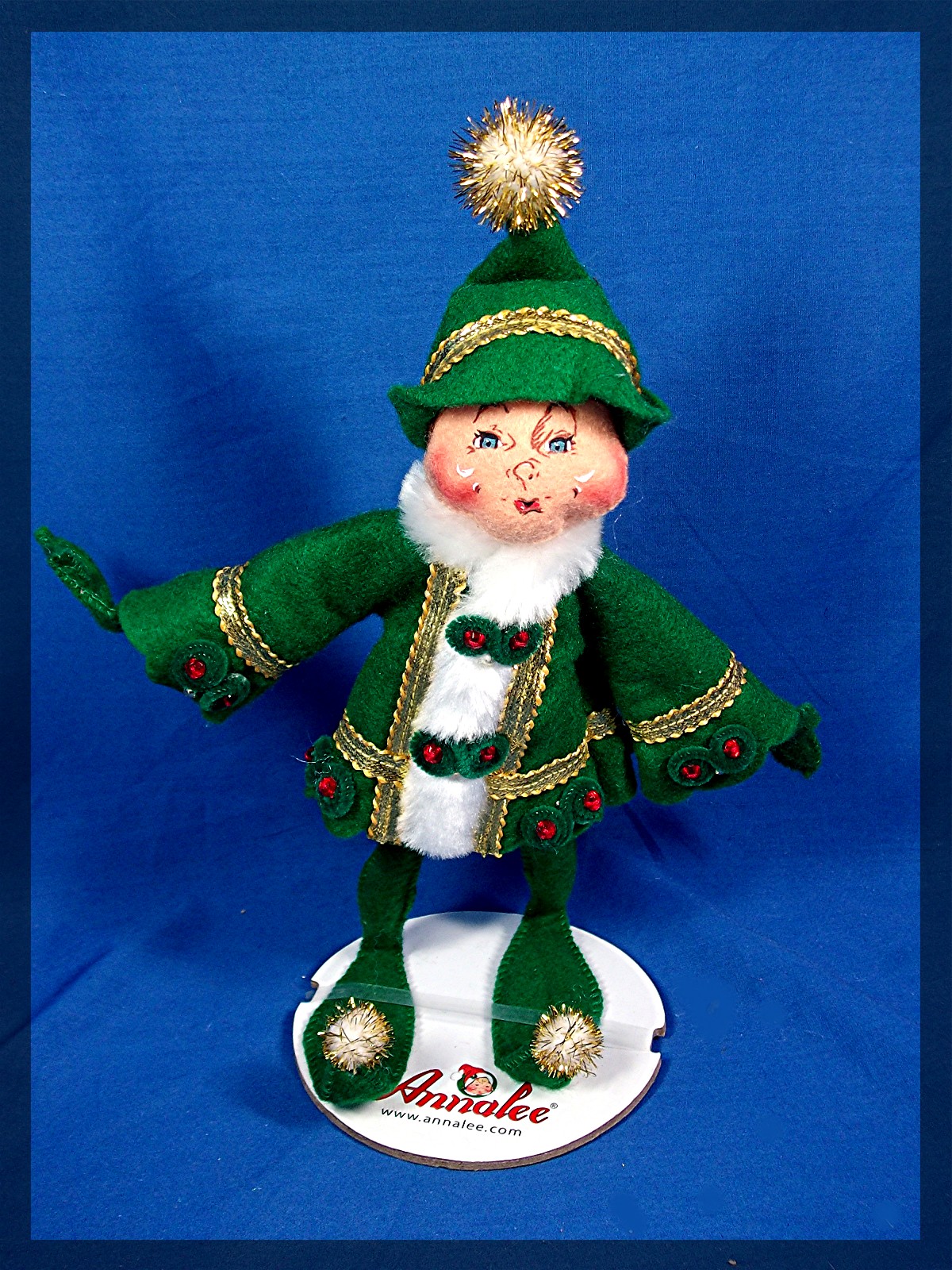 Christmas Annalee Elf Tag & Stand 2008