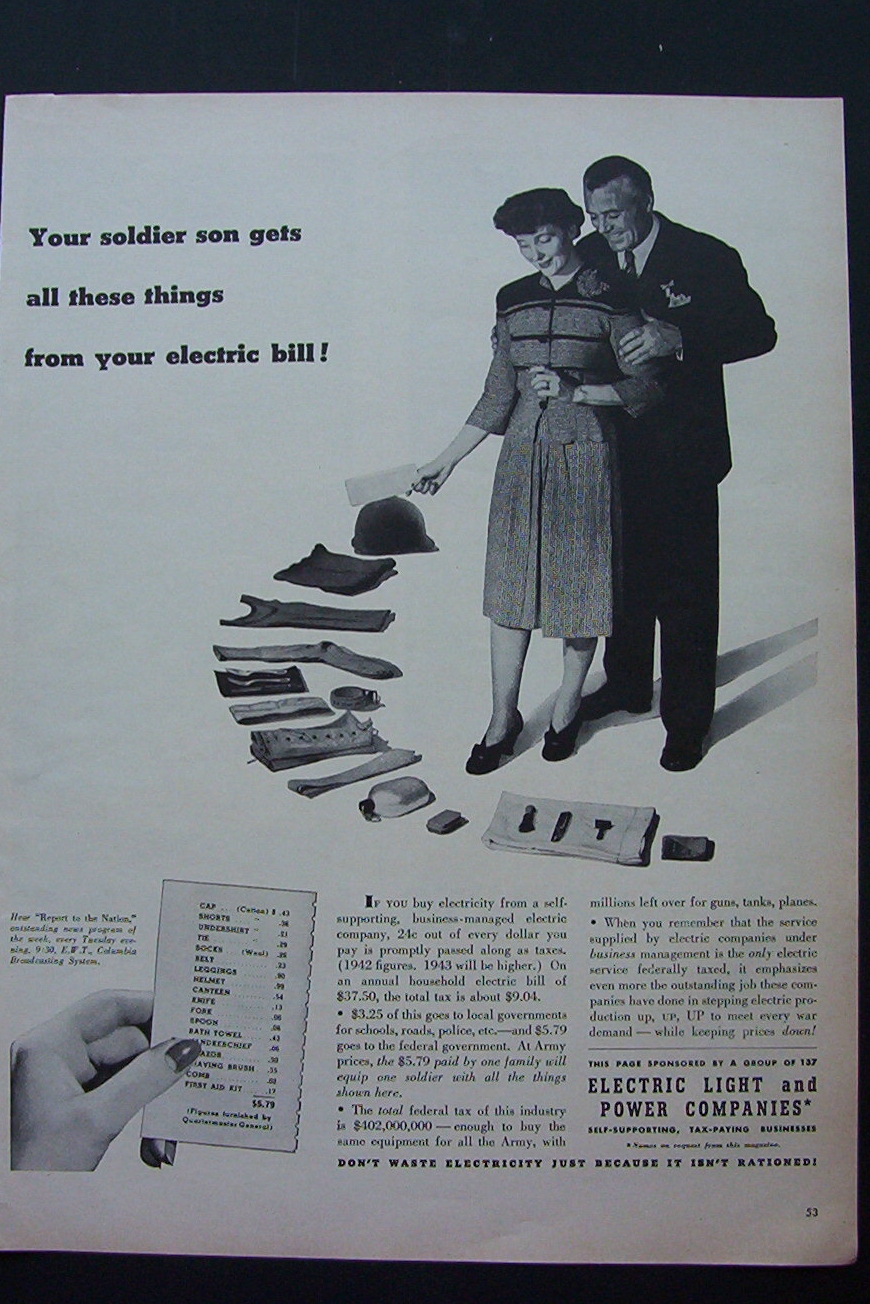 1943 Electric Light & Power Companies with Man & Woman