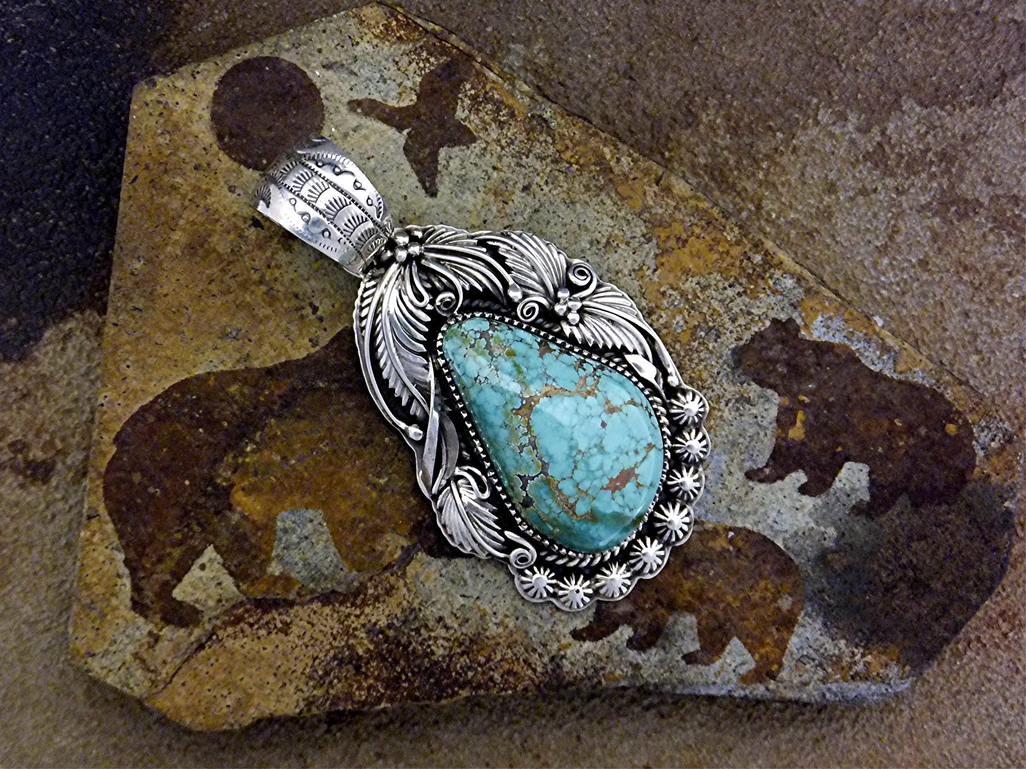 Carico Lake Turquoise Sterling Silver Signed LMC