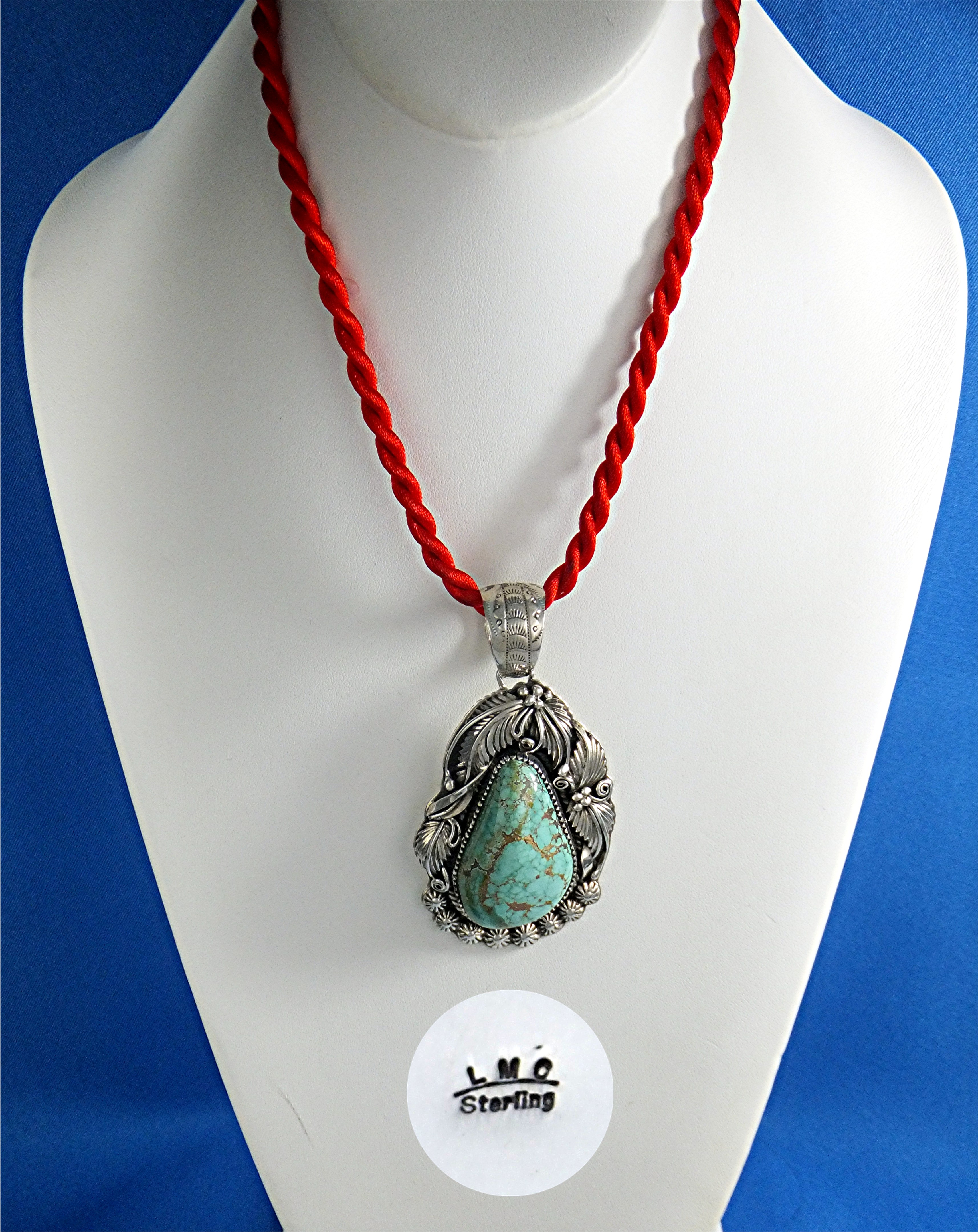 Carico Lake Turquoise Sterling Silver Signed LMC
