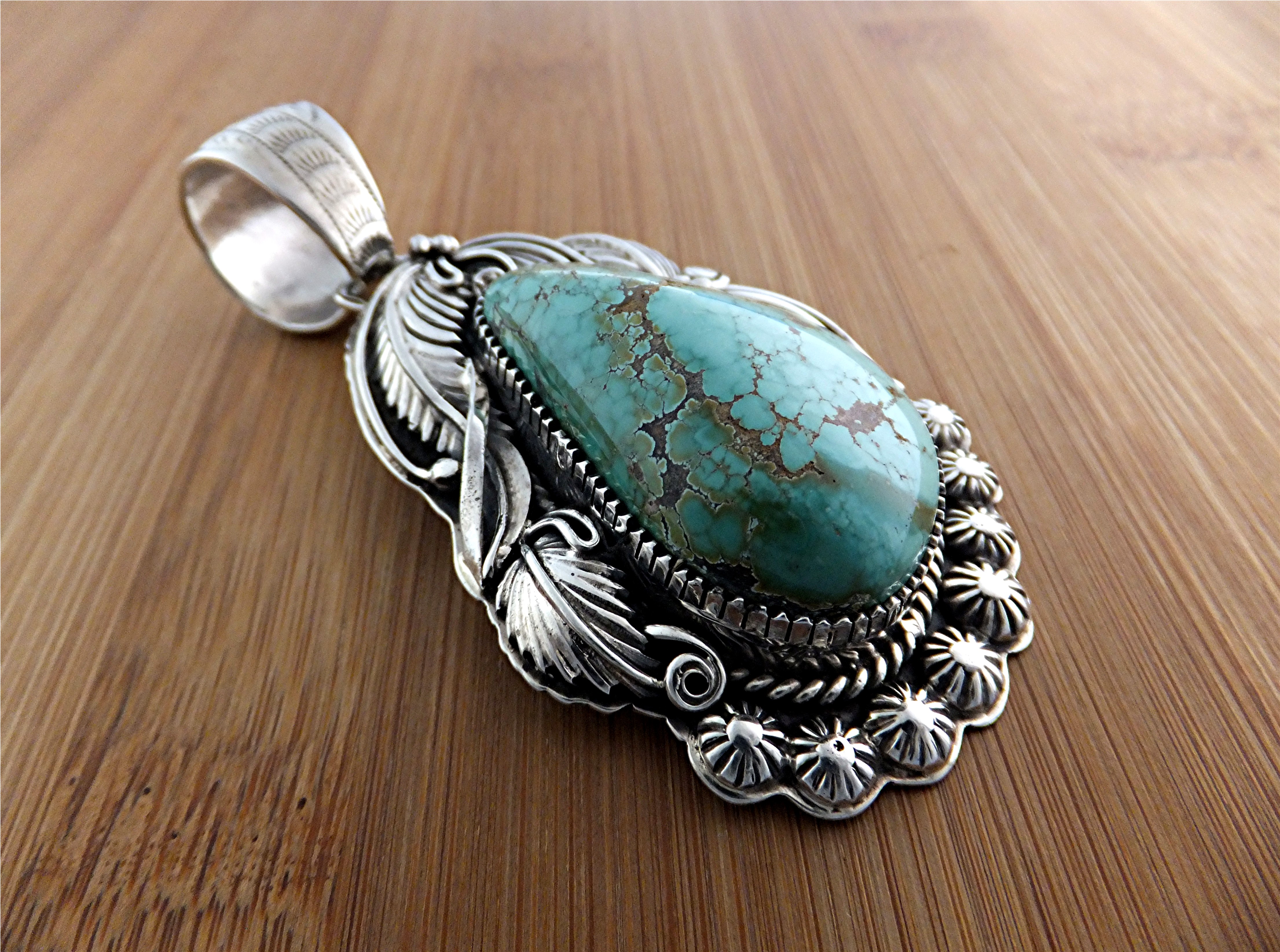 Carico Lake Turquoise Sterling Silver Signed LMC