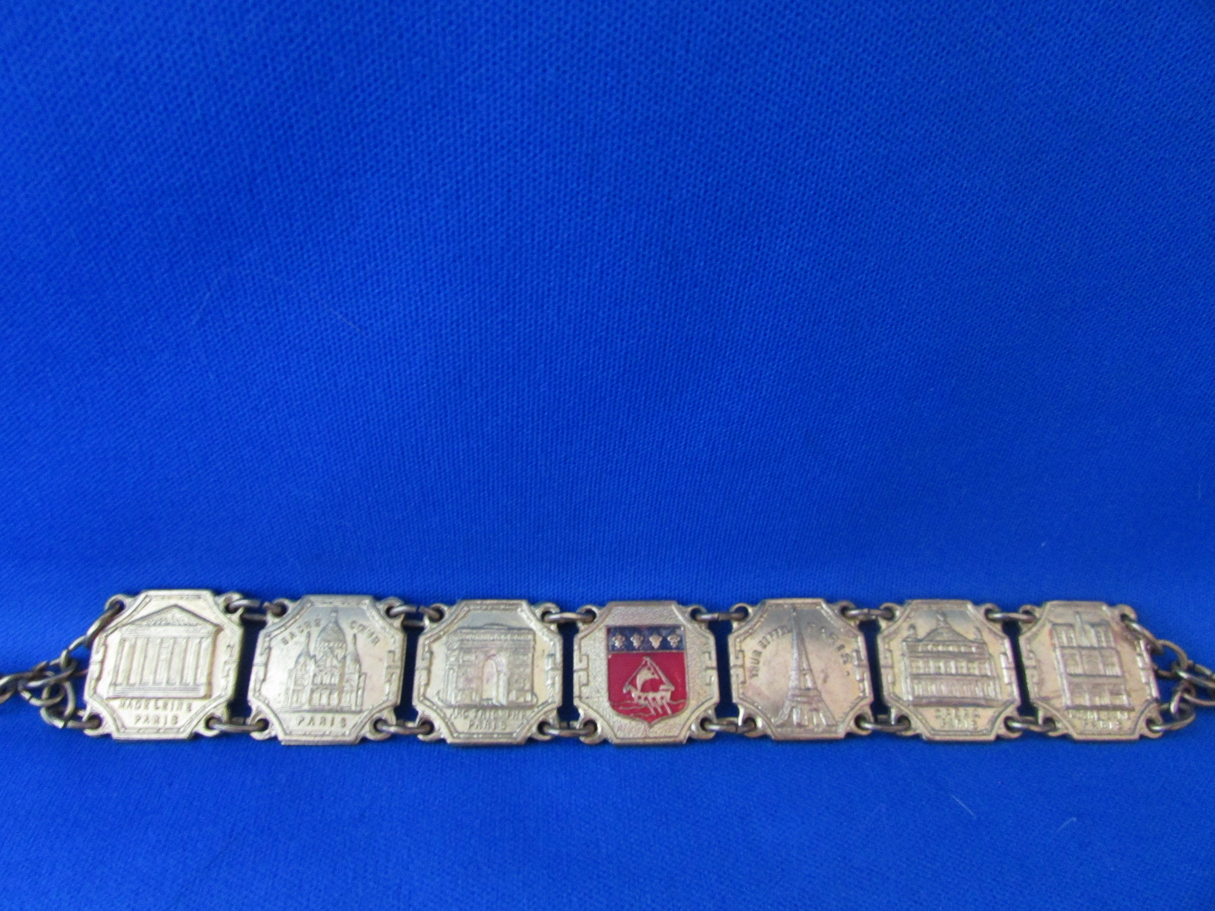 Metal Tone Souvenir Bracelet from Paris France