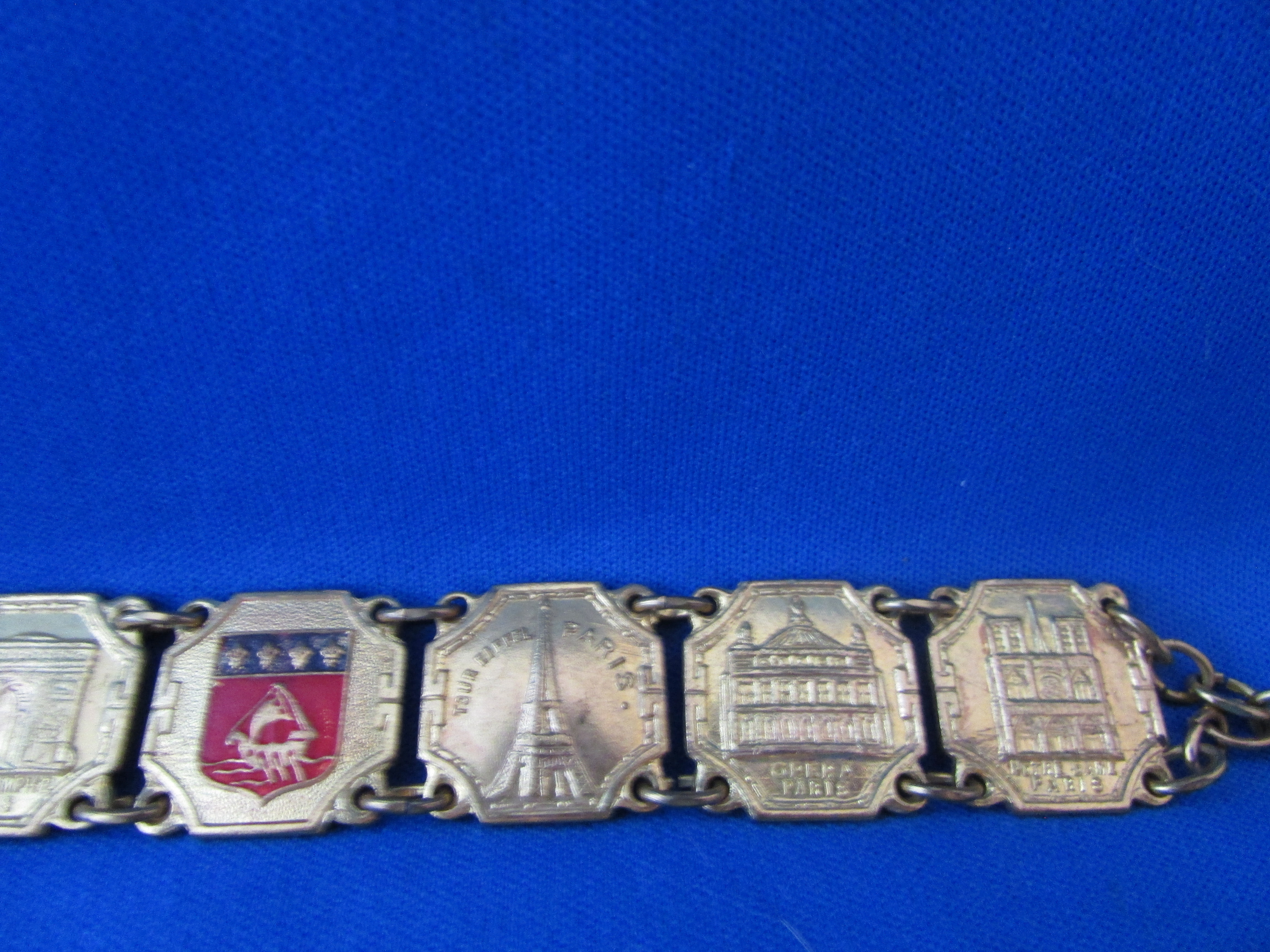 Metal Tone Souvenir Bracelet from Paris France