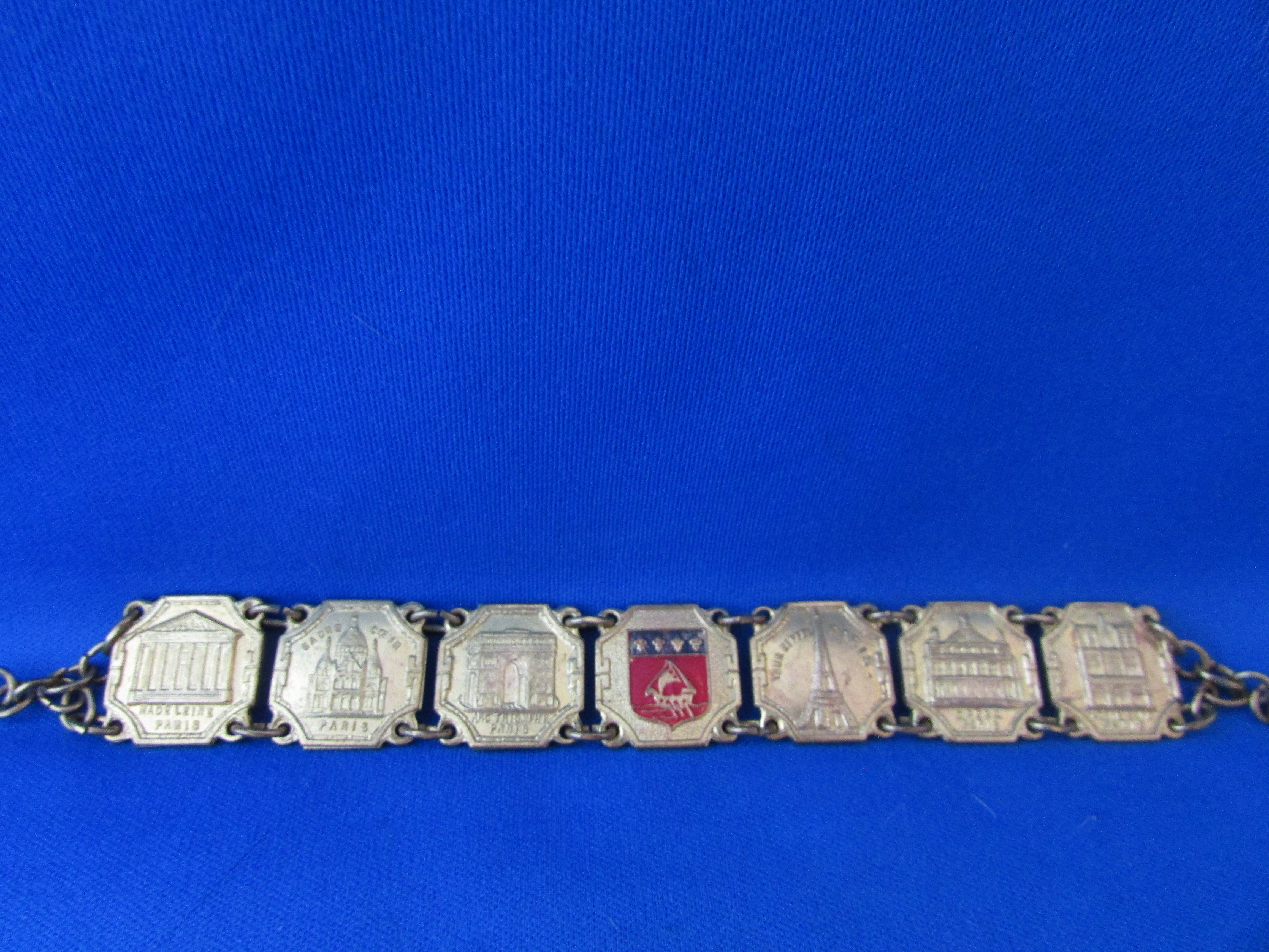 Metal Tone Souvenir Bracelet from Paris France