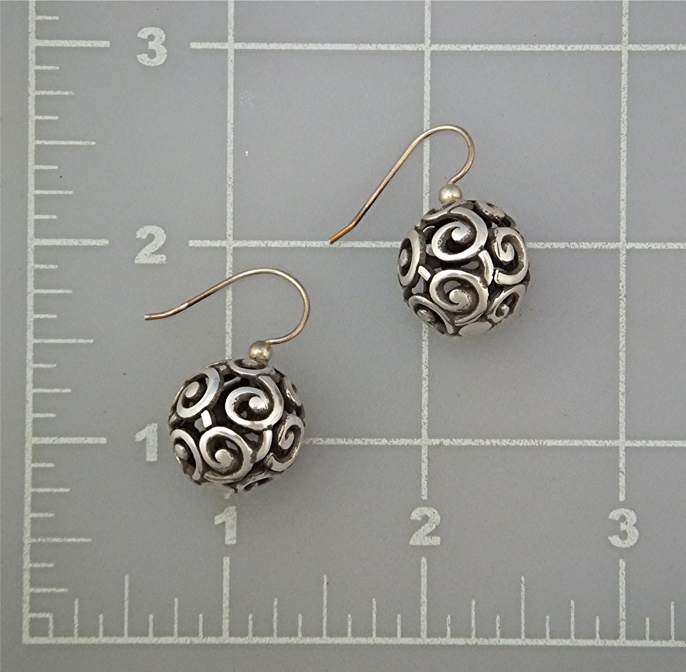 Earrings Sterling Silver Filigree Shepherd Hook