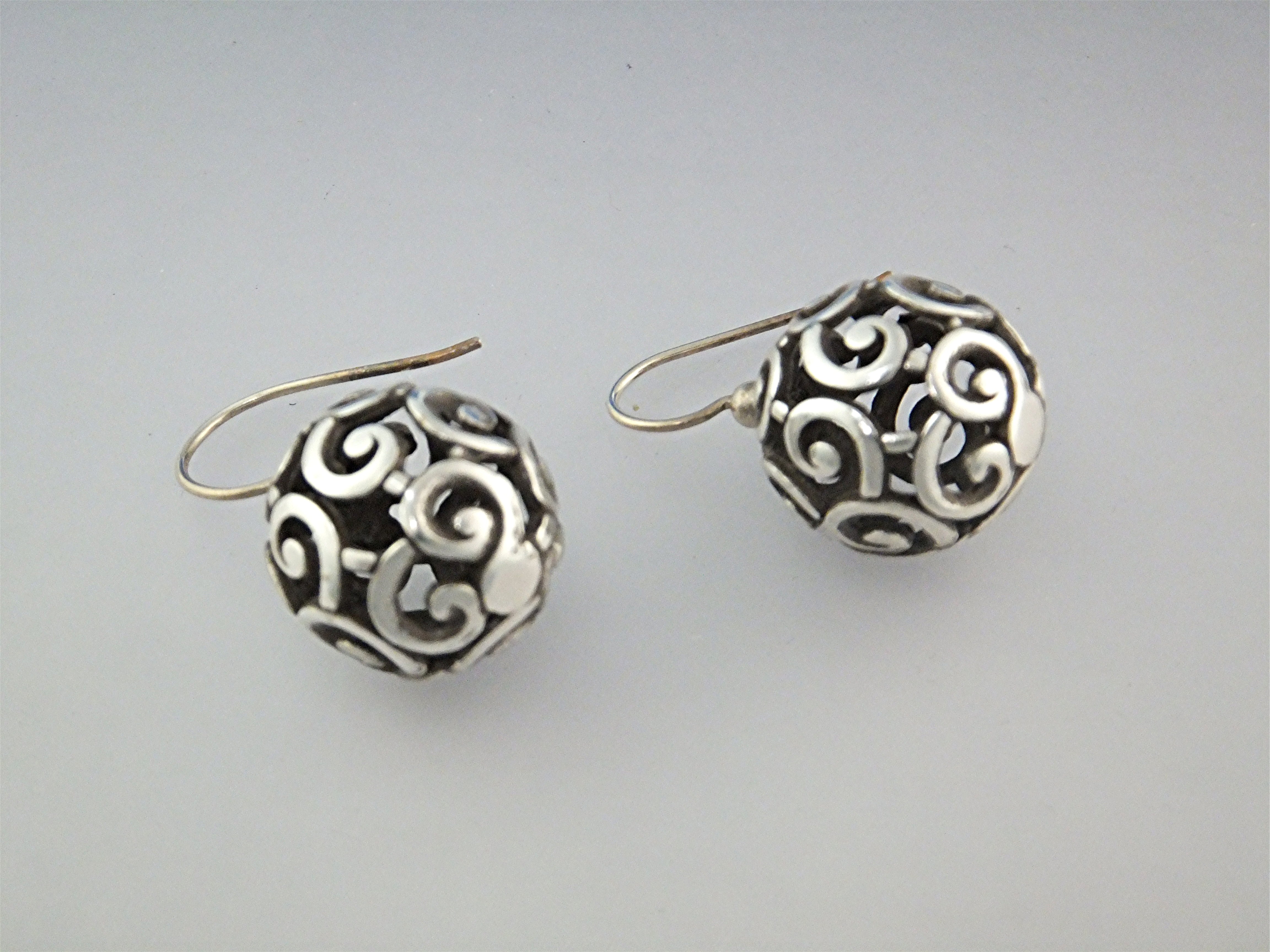 Earrings Sterling Silver Filigree Shepherd Hook