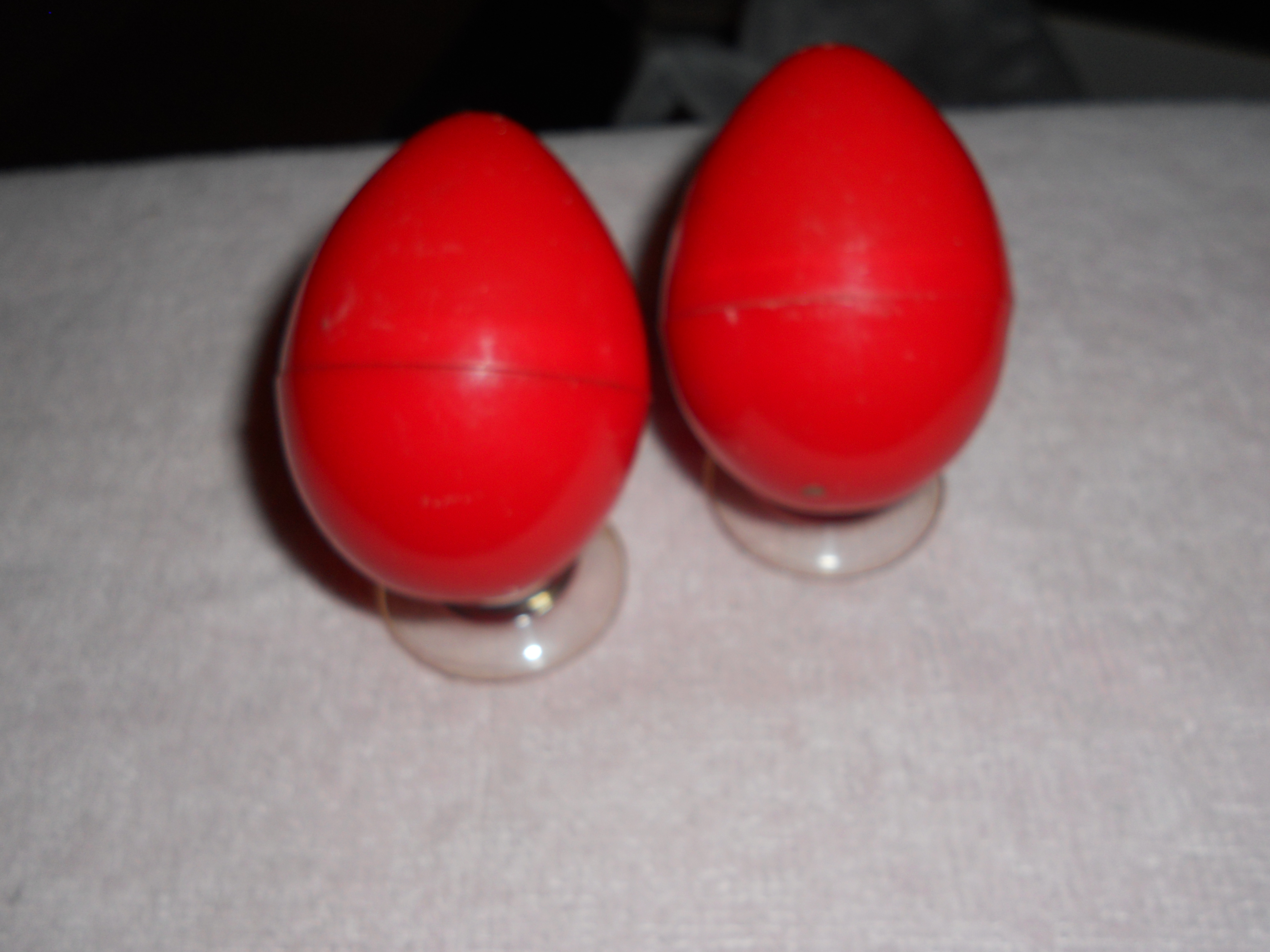 Egg Shaped Salt and Pepper Shakers Red Retro