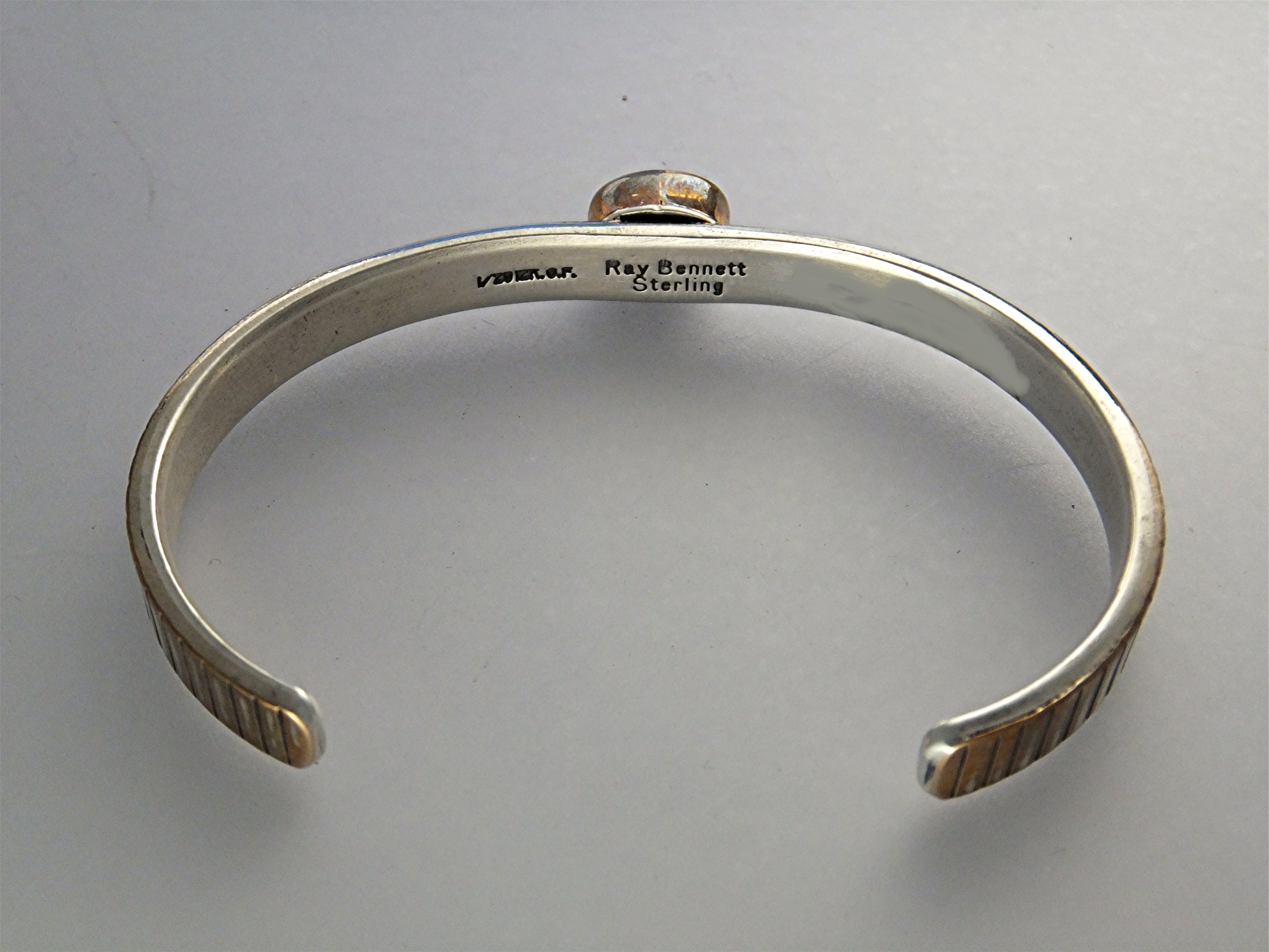 Ray Bennett Sterling Silver 12K Gold Amethyst Bracelet