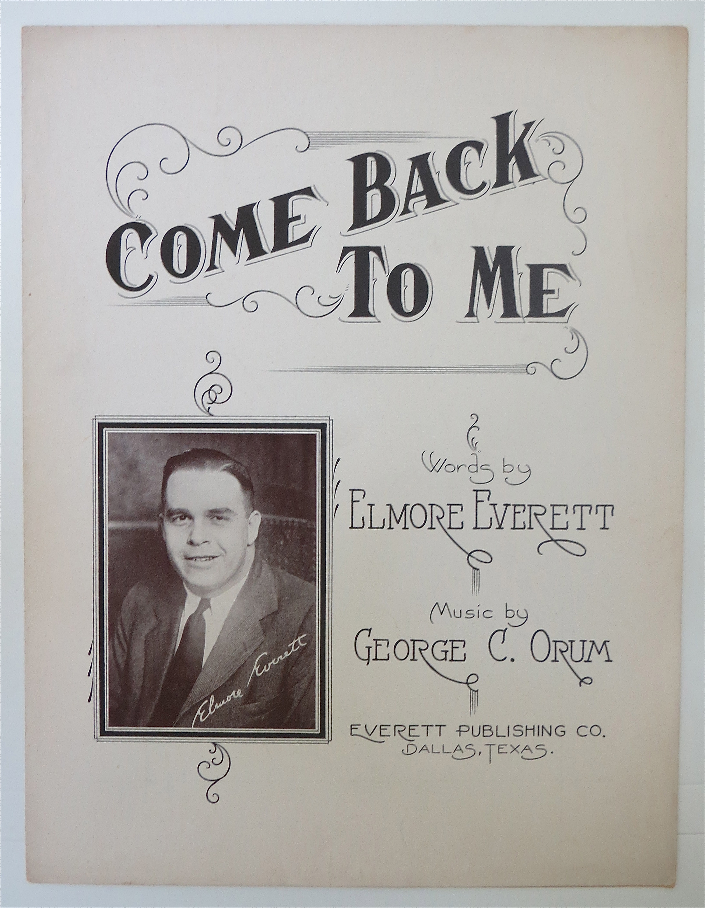 1932 Come Back To Me By Everett & Orum