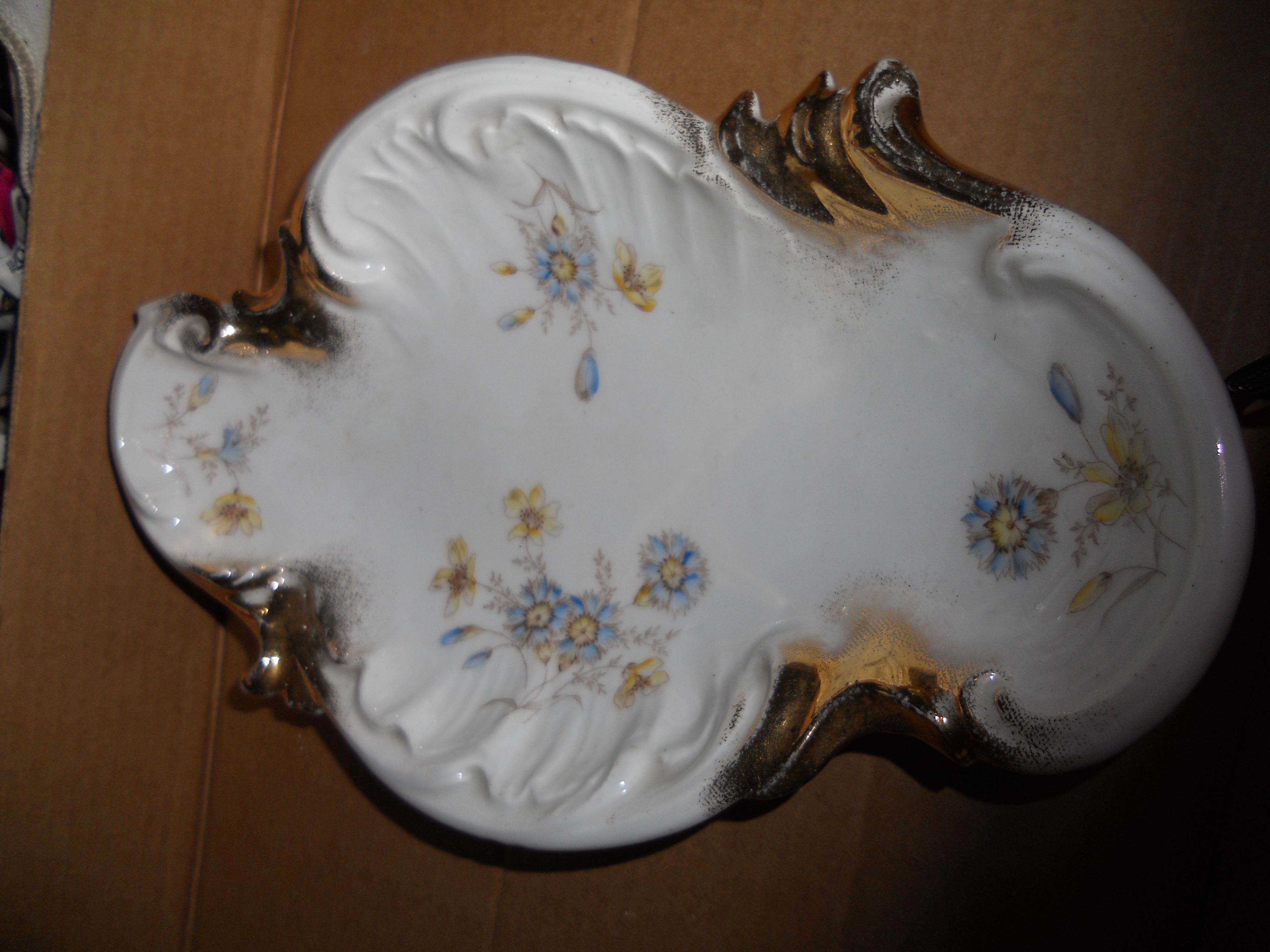 Dresden Germany Scalloped Porcelain Dish 11in