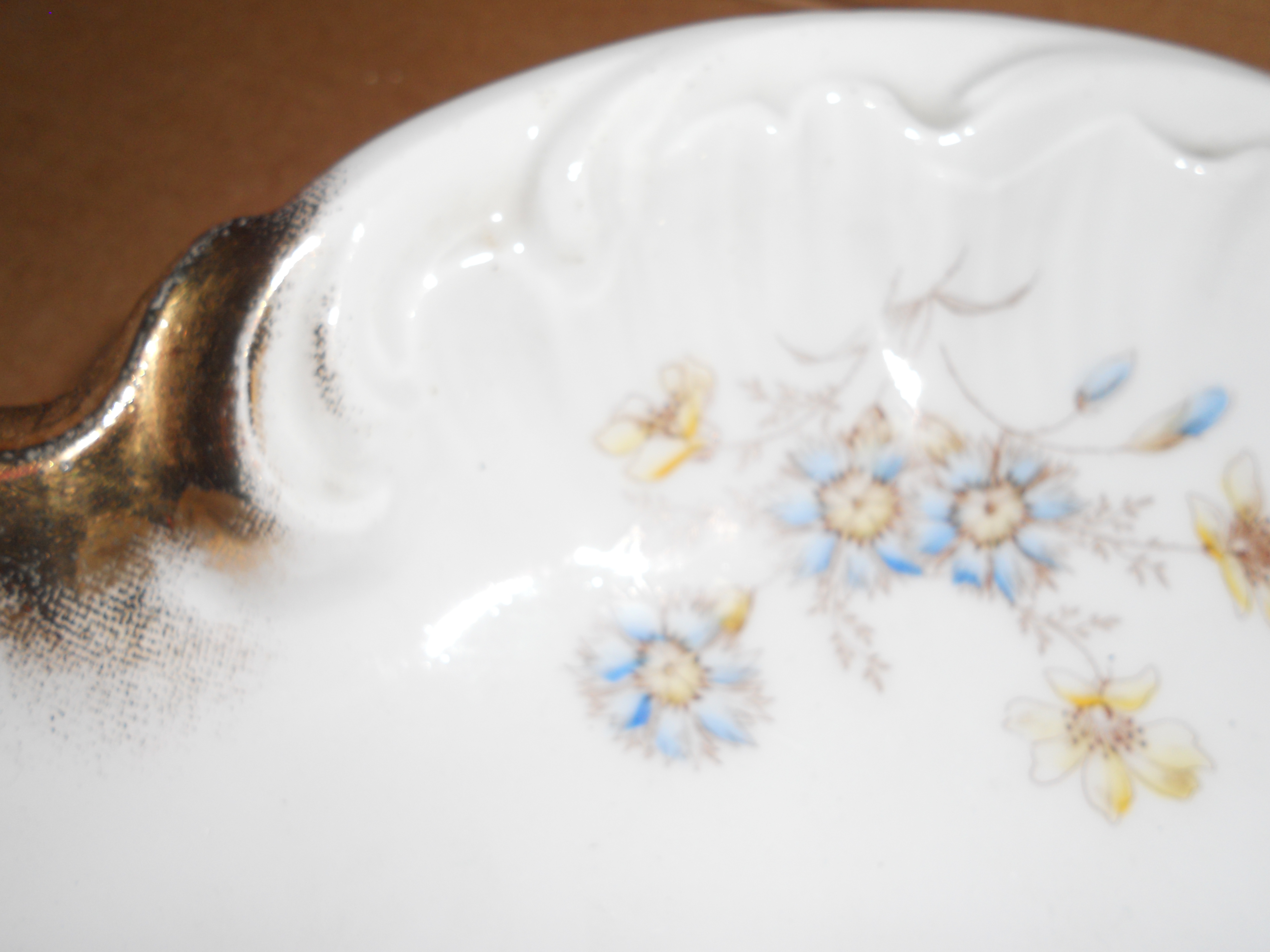Dresden Germany Scalloped Porcelain Dish 11in