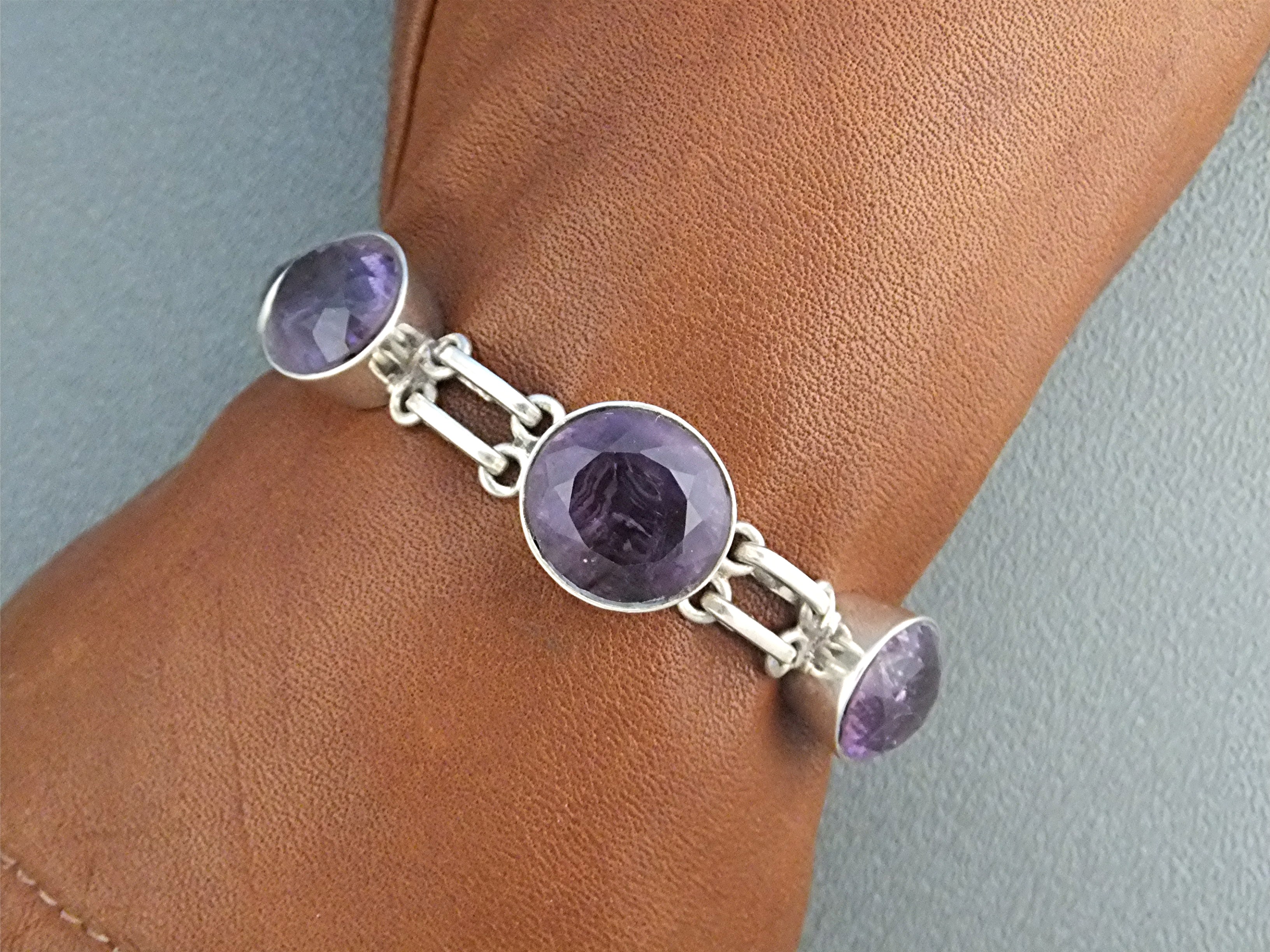 Bracelet Sterling Silver Amethyst IDZI