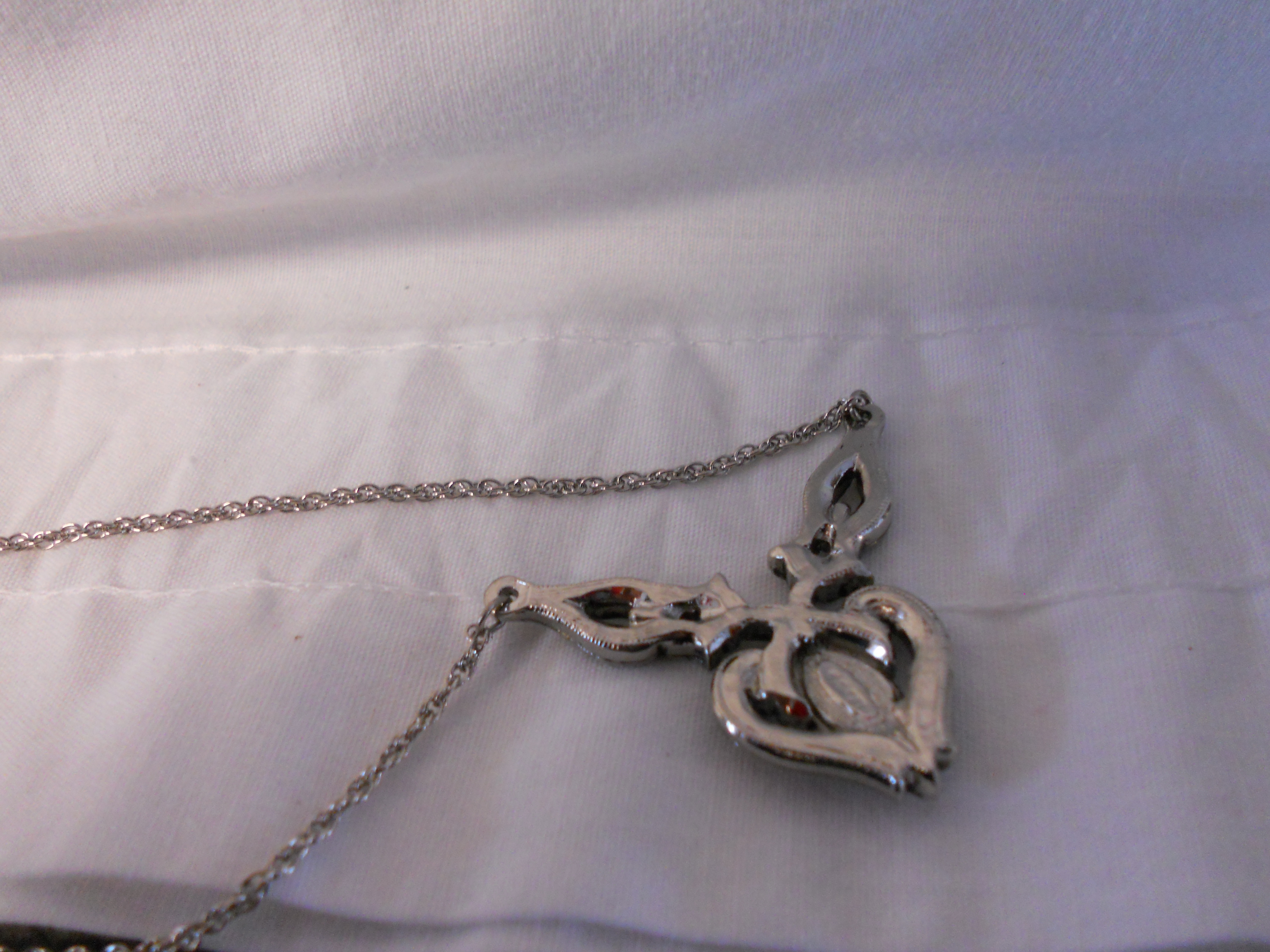 Avon Pendant Necklace clear Topaz Tear Drop