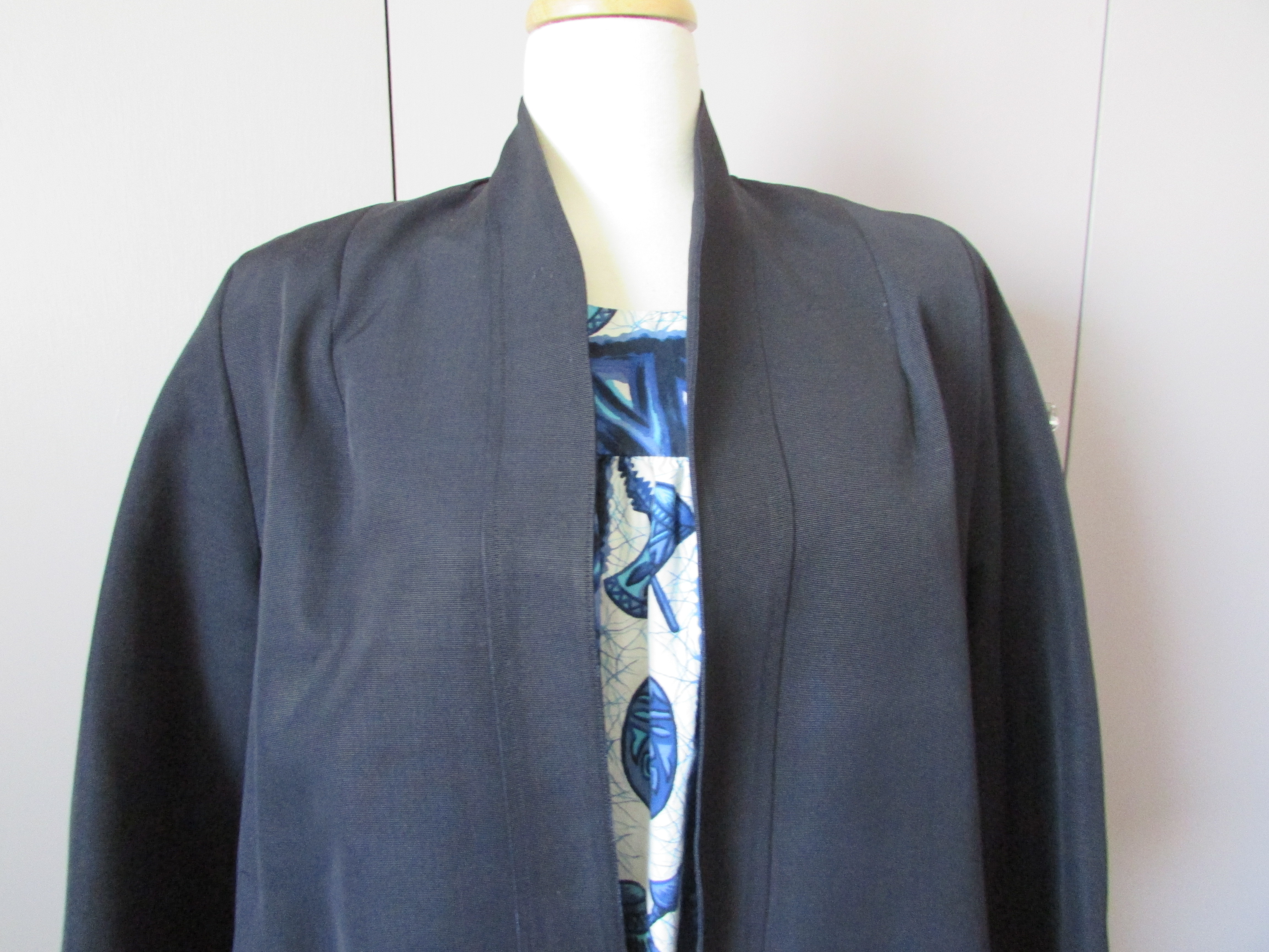 Black Audrey Hepburn Open Front Coat